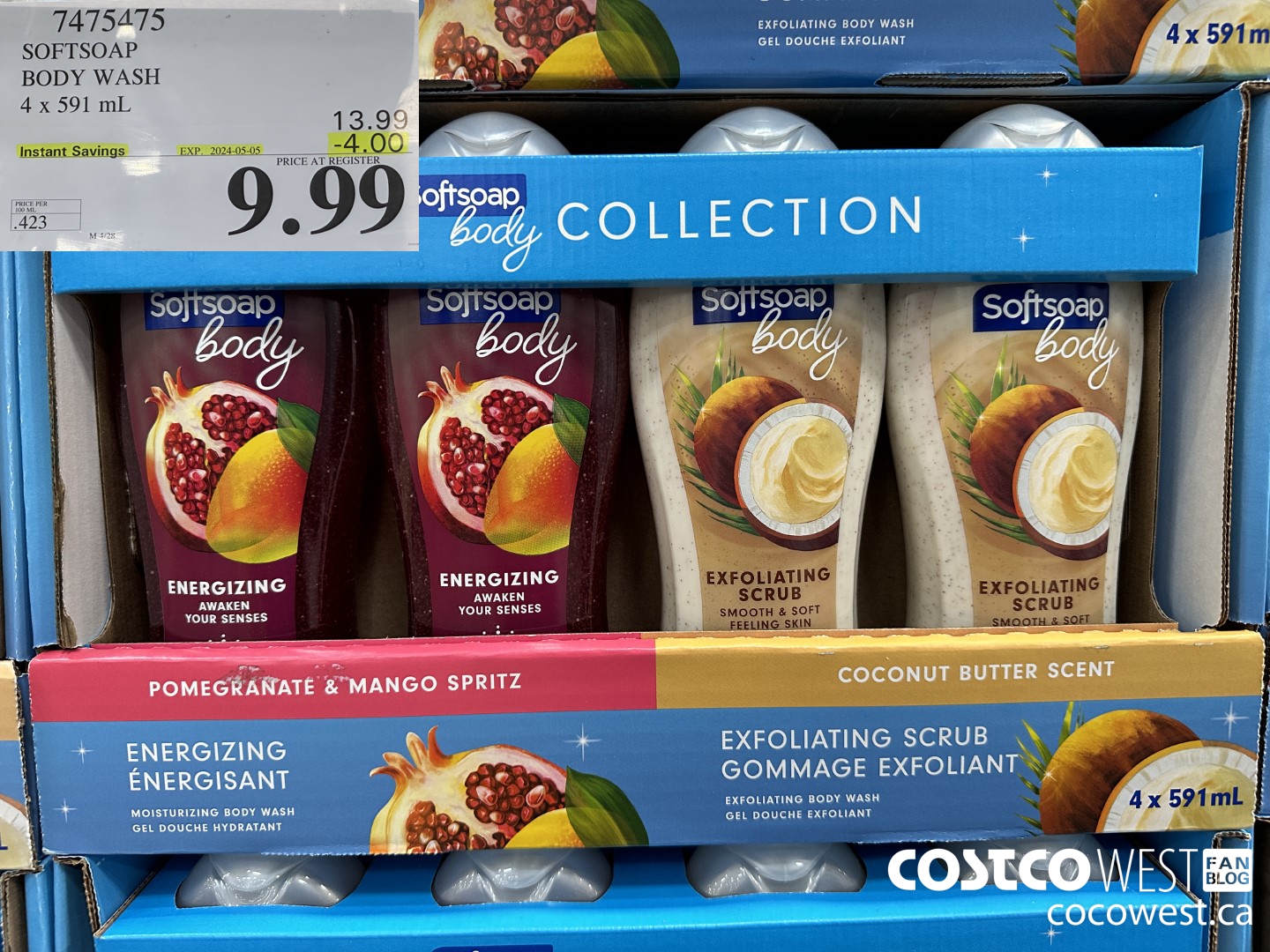 7475475 SOFTSOAP BODY WASH 4 x 591 mL ($4.00 INSTANT SAVINGS EXPIRES ON 2024-05-05) $9.99