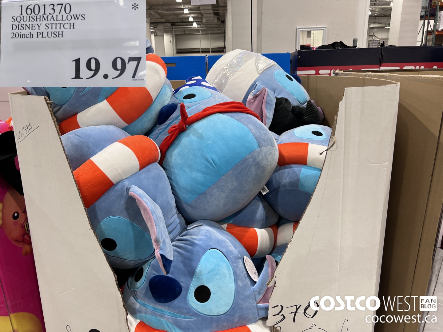 1601370 SQUISHMALLOWS DISNEY STITCH 20inch PLUSH  $19.97