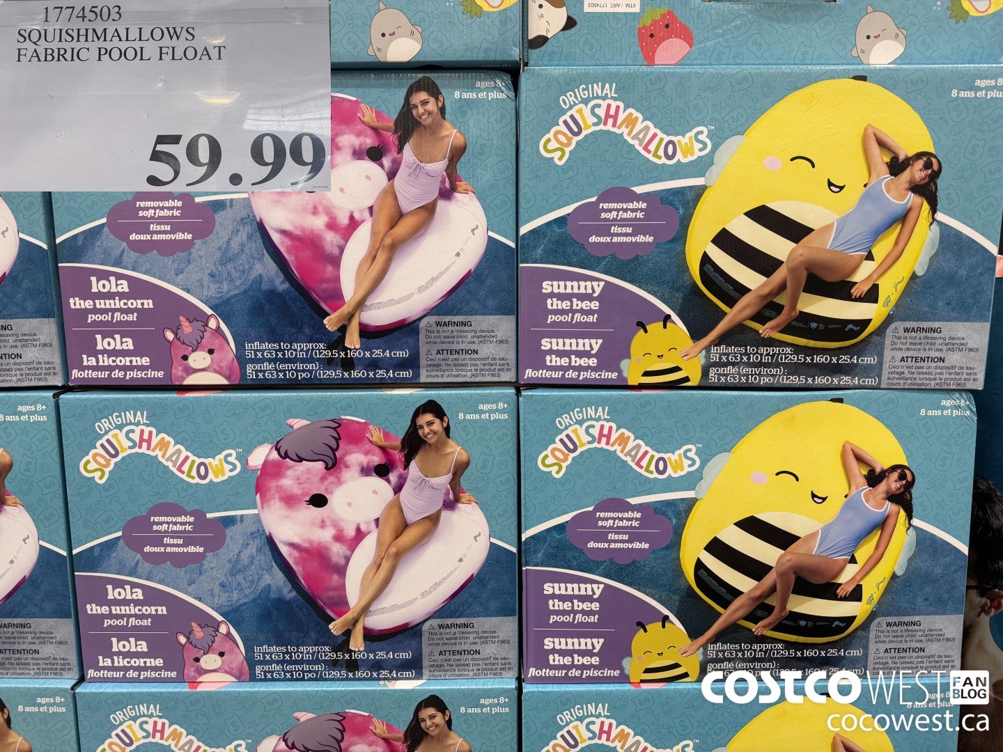 1774503 SQUISHMALLOWS FABRIC POOL FLOAT  $59.99