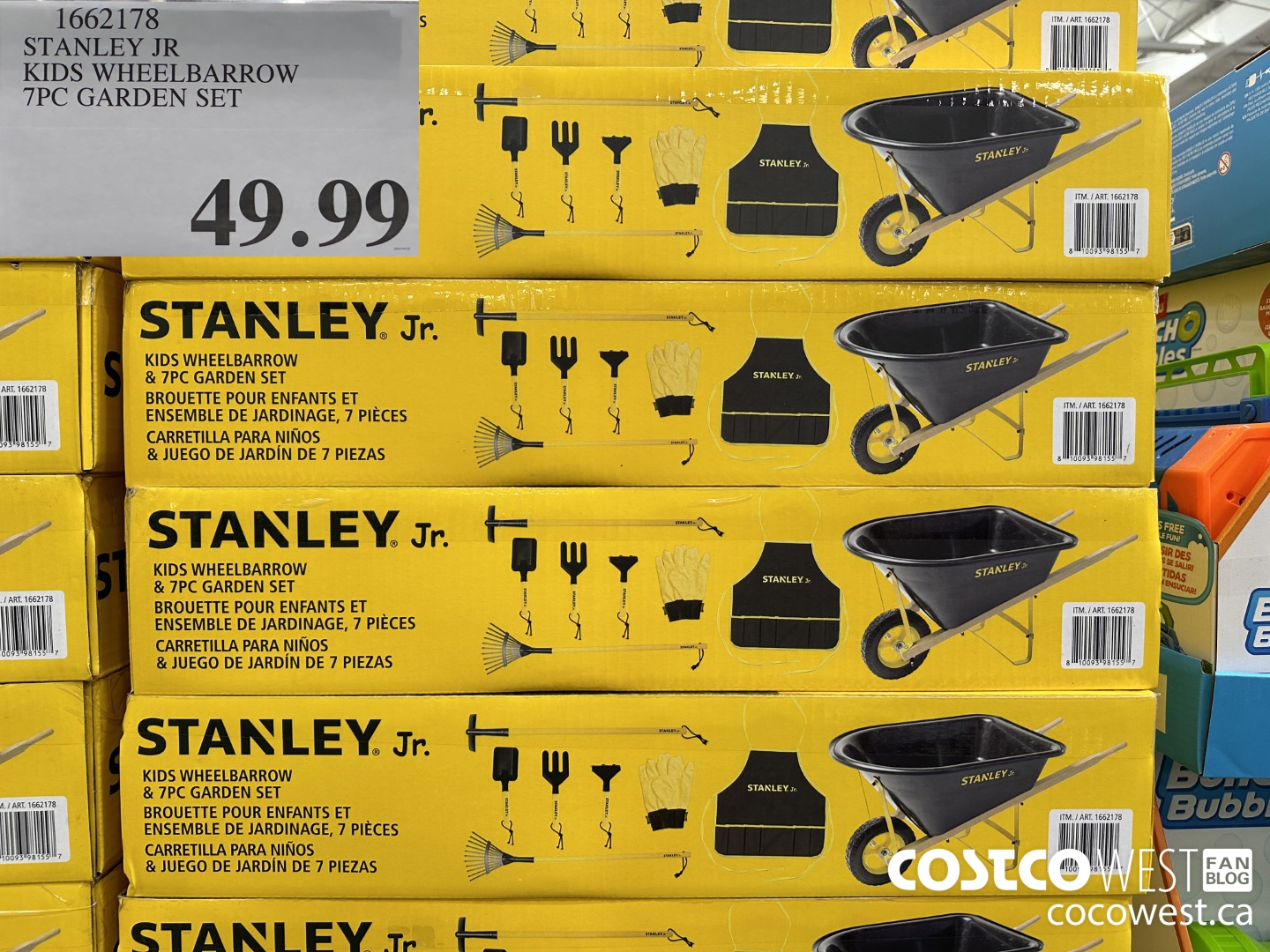 1662178 STANLEY JR KIDS WHEELBARROW 7PC GARDEN SET $49.99