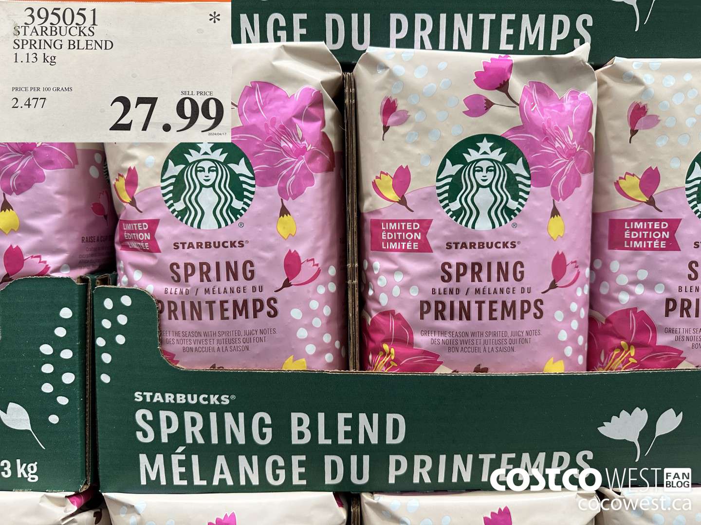 395051 STARBUCKS SPRING BLEND 1.13 kg $27.99