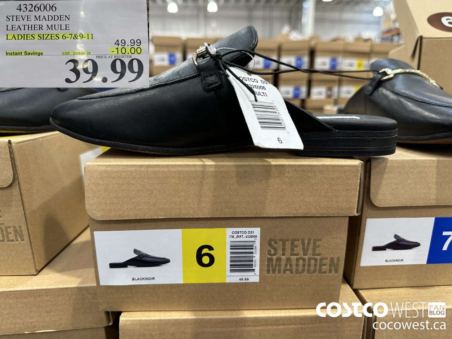 4326006 STEVE MADDEN LEATHER MULE LADIES SIZES 6-7 & 9-11 ($10.00 INSTANT SAVINGS EXPIRES ON 2024-04-28) $39.99