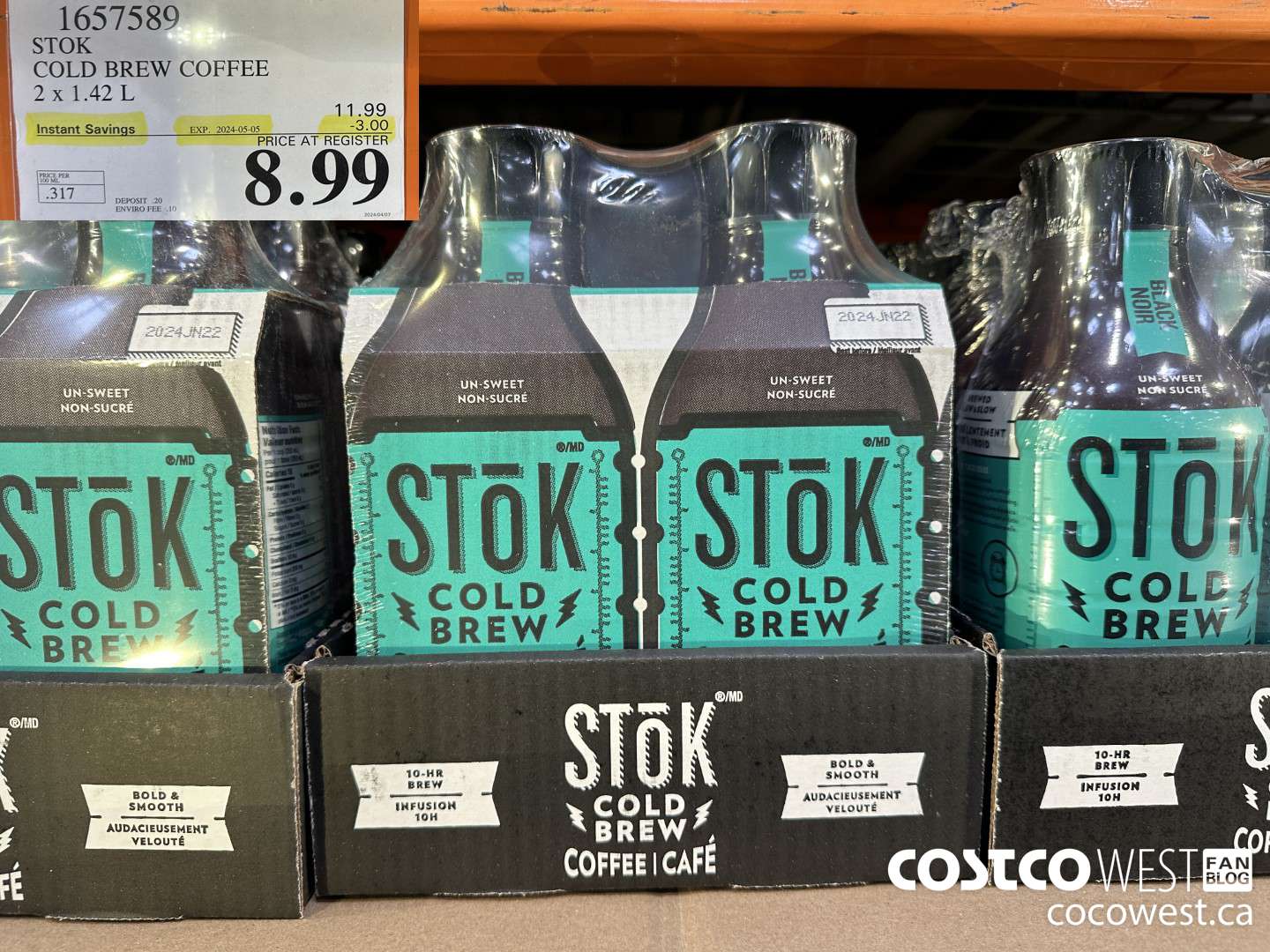 1657589 STOK COLD BREW COFFEE 2 X 1.42 L ($3.00 INSTANT SAVINGS EXPIRES ON 2024-05-05) $8.99
