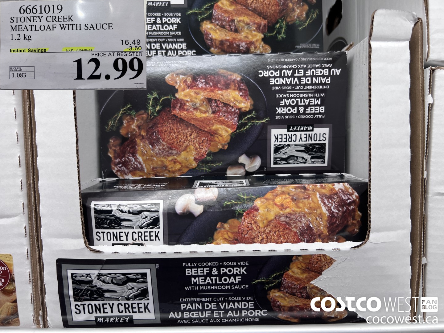 6661019 STONEY CREEK MEATLOAF WITH SAUCE 1.2KG ($3.50 INSTANT SAVINGS EXPIRES ON 2024-04-14) $12.99