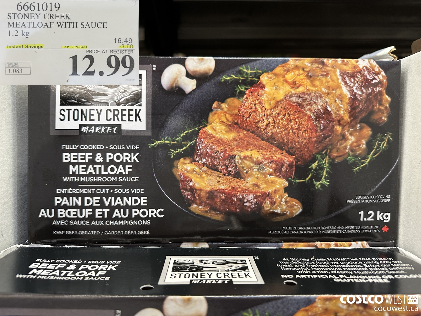 6661019 STONEY CREEK MEATLOAF WITH SAUCE 1.2KG ($3.50 INSTANT SAVINGS EXPIRES ON 2024-04-14) $12.99
