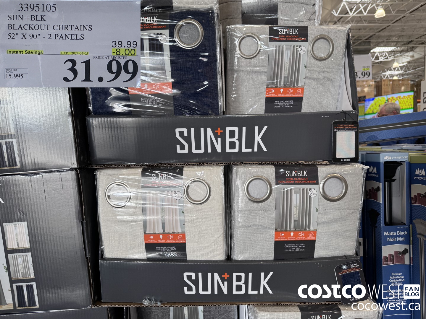 3395105 SUN+BLK BLACKOUT CURTAINS 52