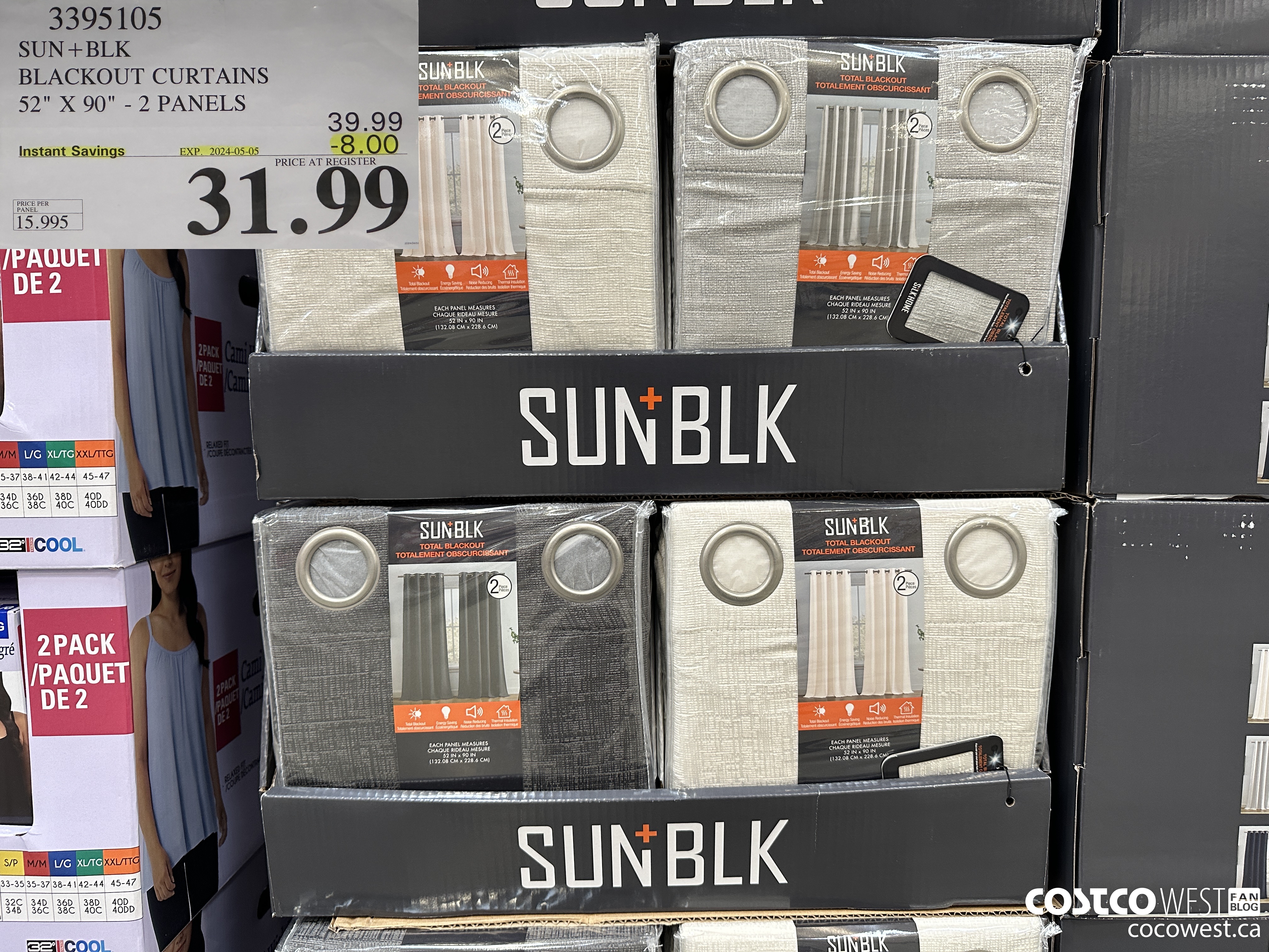 3395105 SUN+BLK BLACKOUT CURTAINS 52