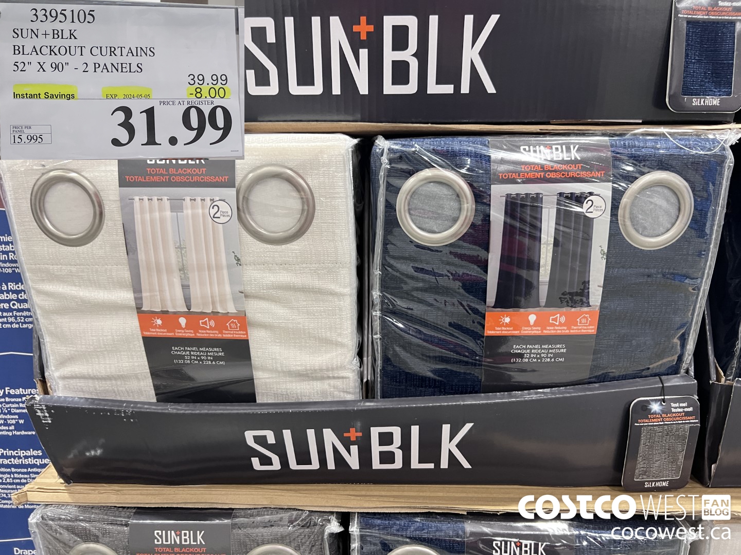 3395105 SUN+BLK BLACKOUT CURTAINS 52