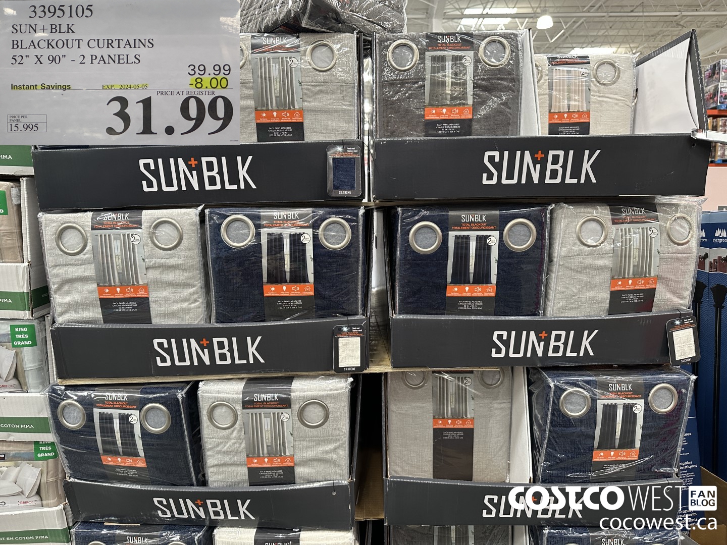 3395105 SUN+BLK BLACKOUT CURTAINS 52