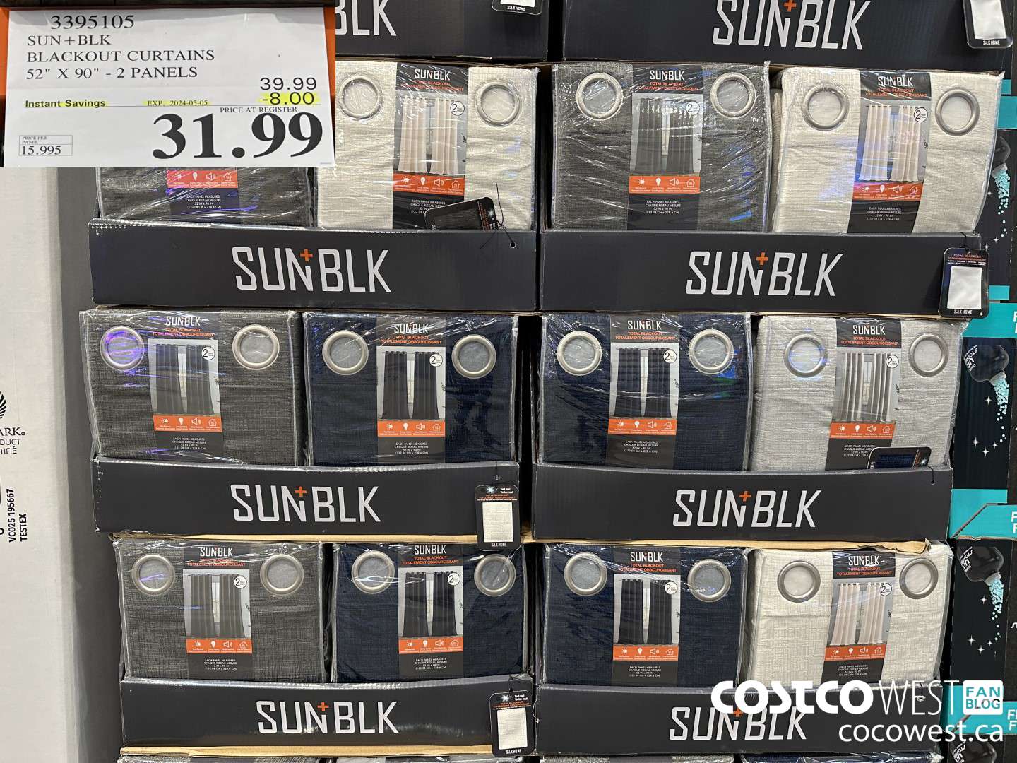 3395105 SUN+BLK BLACKOUT CURTAINS 52