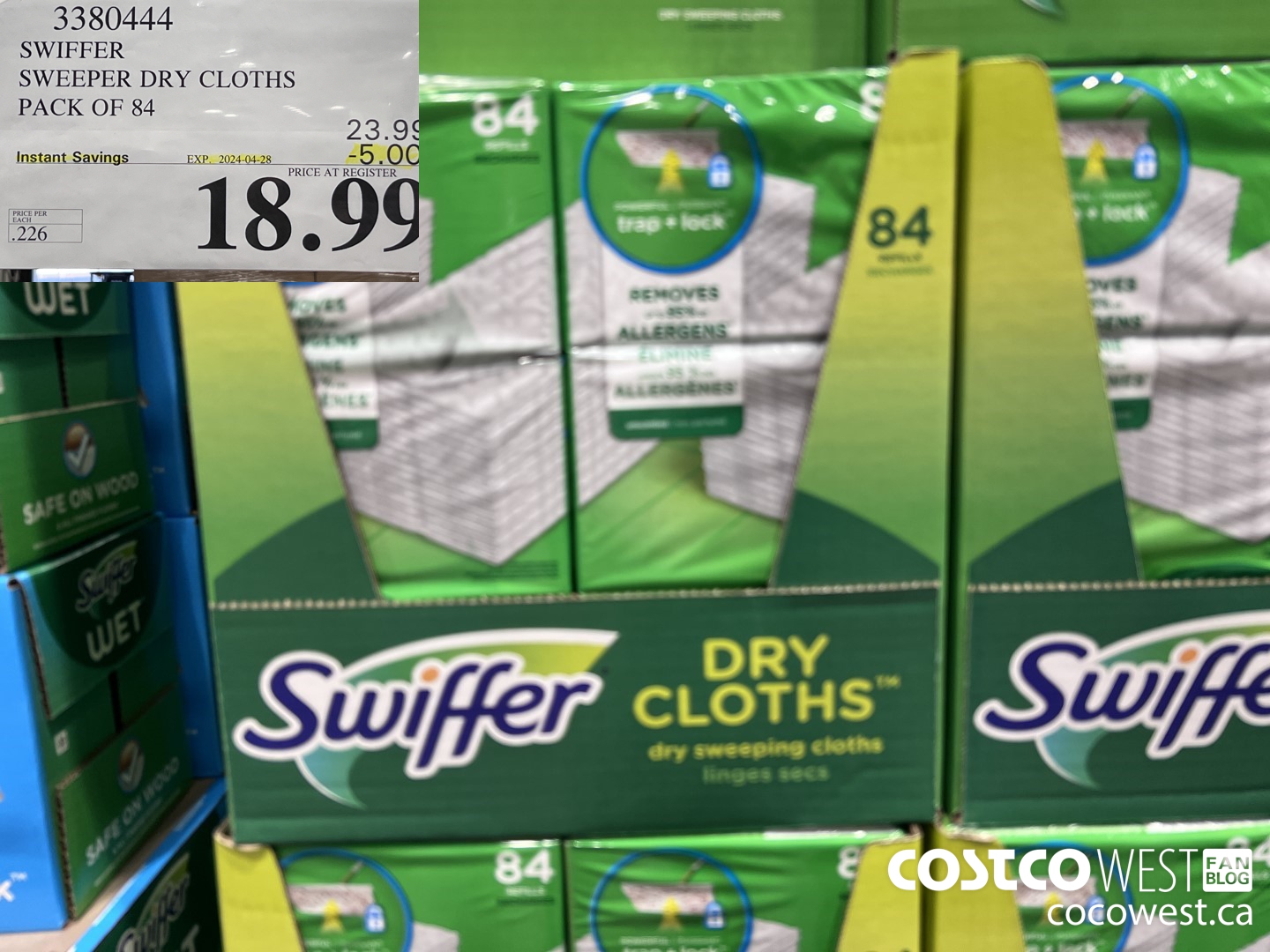 3380444 SWIFFER SWEEPER DRY CLOTHS PACK OF 84 ($5.00 INSTANT SAVINGS EXPIRES ON 2024-04-28) $18.99