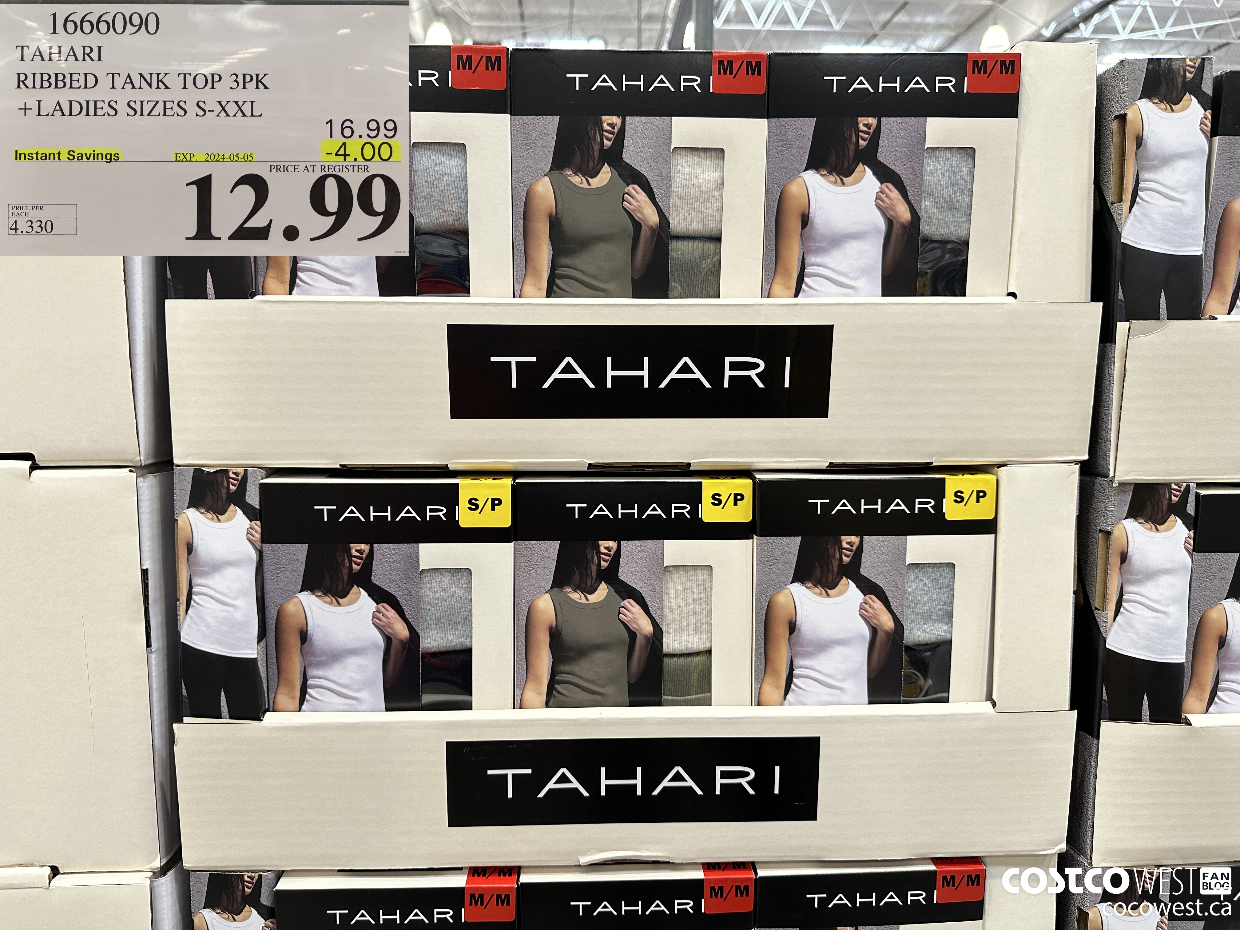 1666090 TAHARI RIBBED TANK TOP 3PK LADIES SIZES S-XXL ($4.00 INSTANT SAVINGS EXPIRES ON 2024-05-05) $12.99