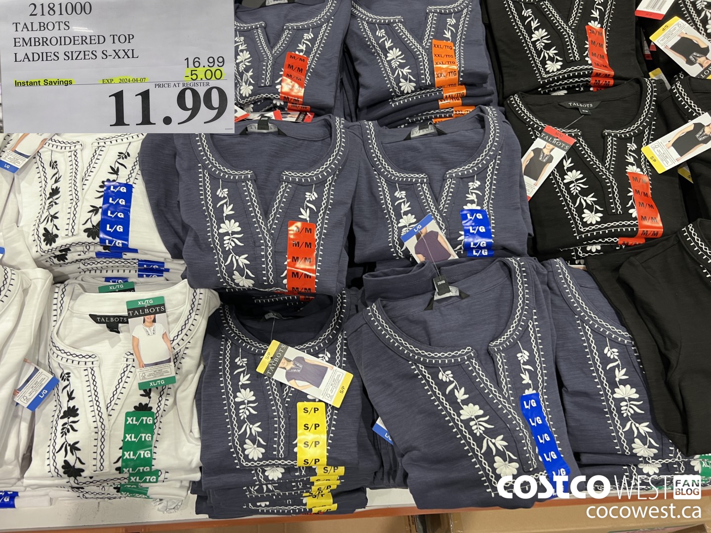 2181000 TALBOTS EMBROIDERED TOP LADIES SIZES S-XXL ($5.00 INSTANT SAVINGS EXPIRES ON 2024-04-07) $11.99