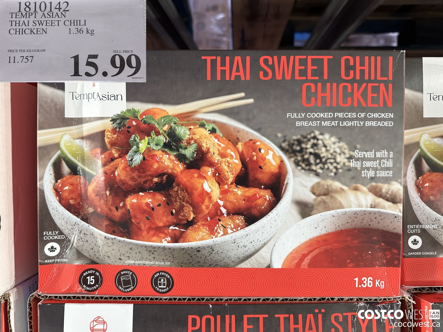 1810142 TEMPT ASIAN THAI SWEET CHILI CHICKEN 1.36 kg $15.99