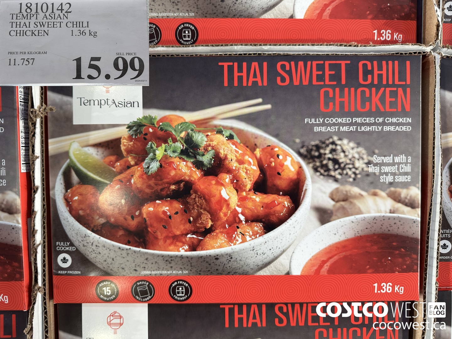 1810142 TEMPT ASIAN THAI SWEET CHILI CHICKEN 1.36 kg $15.99