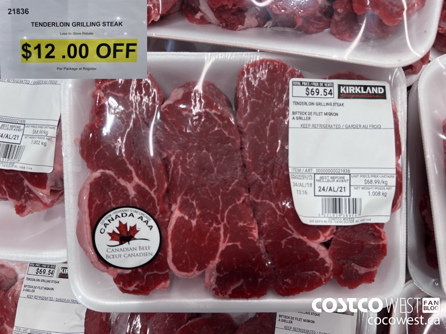 21836 TENDERLOIN GRILLING STEAK ($12.00 INSTANT SAVINGS)