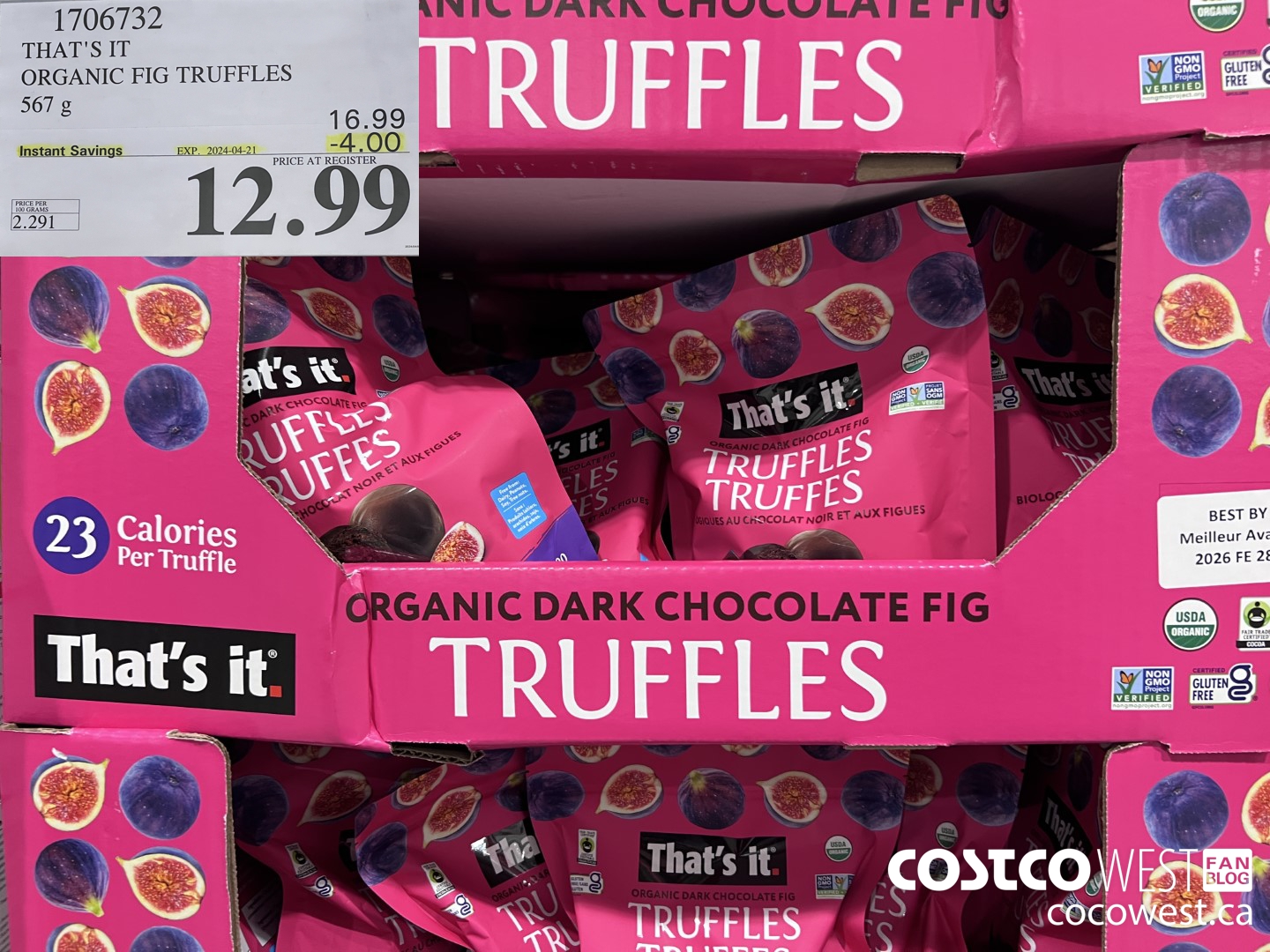 1706732 THAT'S IT ORGANIC FIG TRUFFLES 567 G ($4.00 INSTANT SAVINGS EXPIRES ON 2024-04-21) $12.99