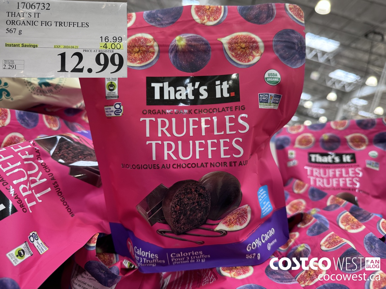 1706732 THAT'S IT ORGANIC FIG TRUFFLES 567 G ($4.00 INSTANT SAVINGS EXPIRES ON 2024-04-21) $12.99