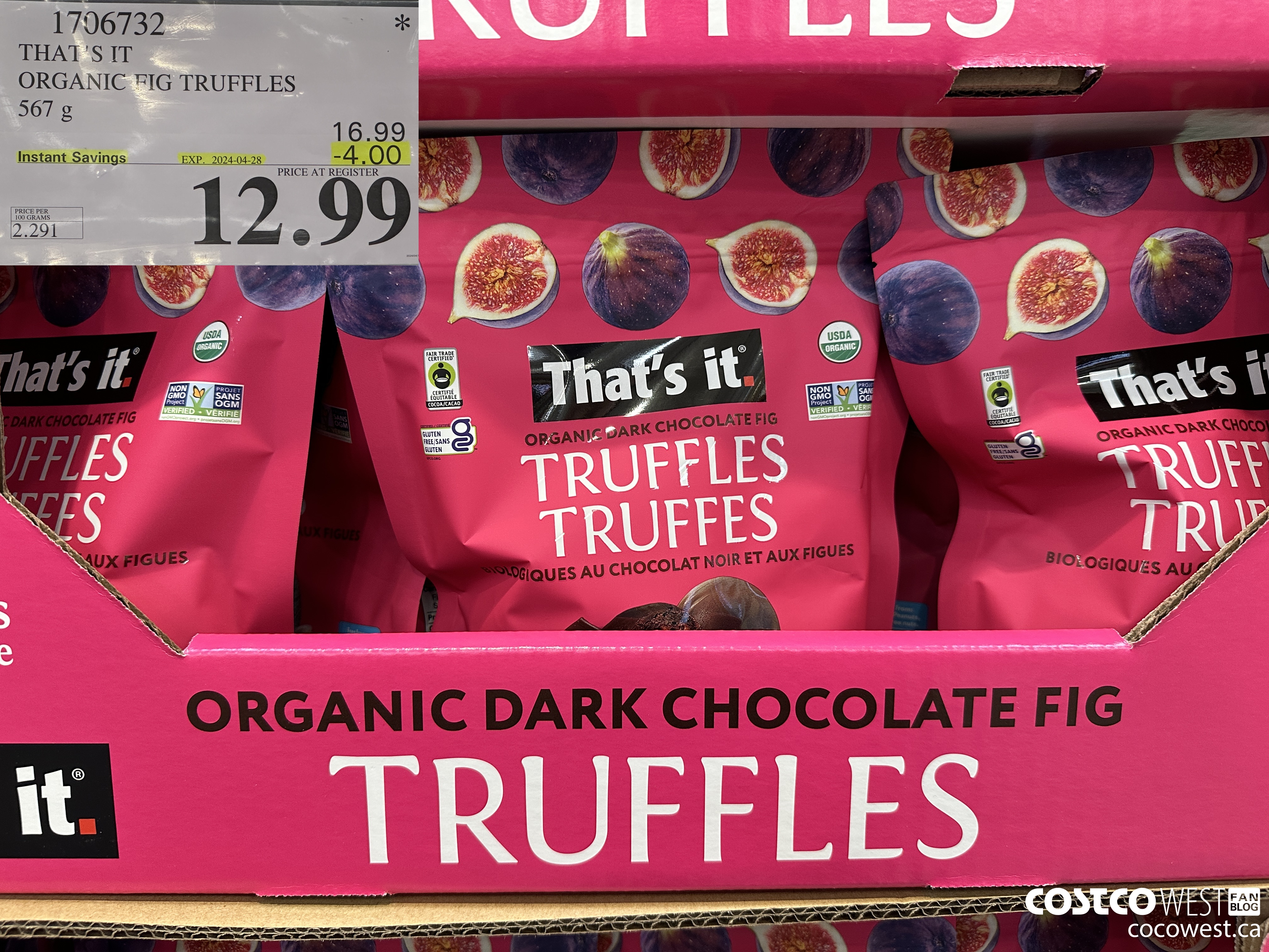 1706732 THAT'S IT ORGANIC FIG TRUFFLES 567 G ($4.00 INSTANT SAVINGS EXPIRES ON 2024-04-28) $12.99