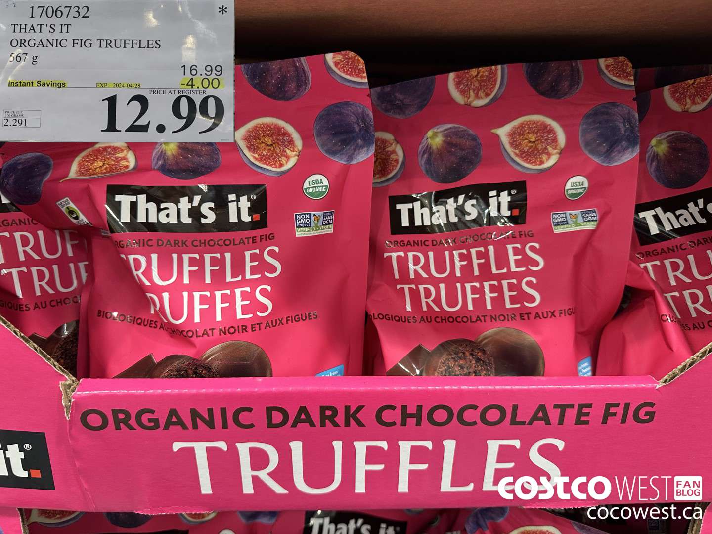 1706732 THAT'S IT ORGANIC FIG TRUFFLES 567 G ($4.00 INSTANT SAVINGS EXPIRES ON 2024-04-28) $12.99