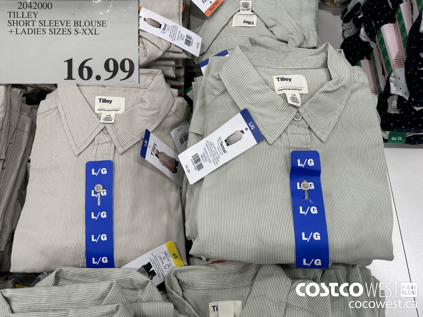 2042000 TILLEY SHORT SLEEVE BLOUSE LADIES SIZES S-XXL $16.99