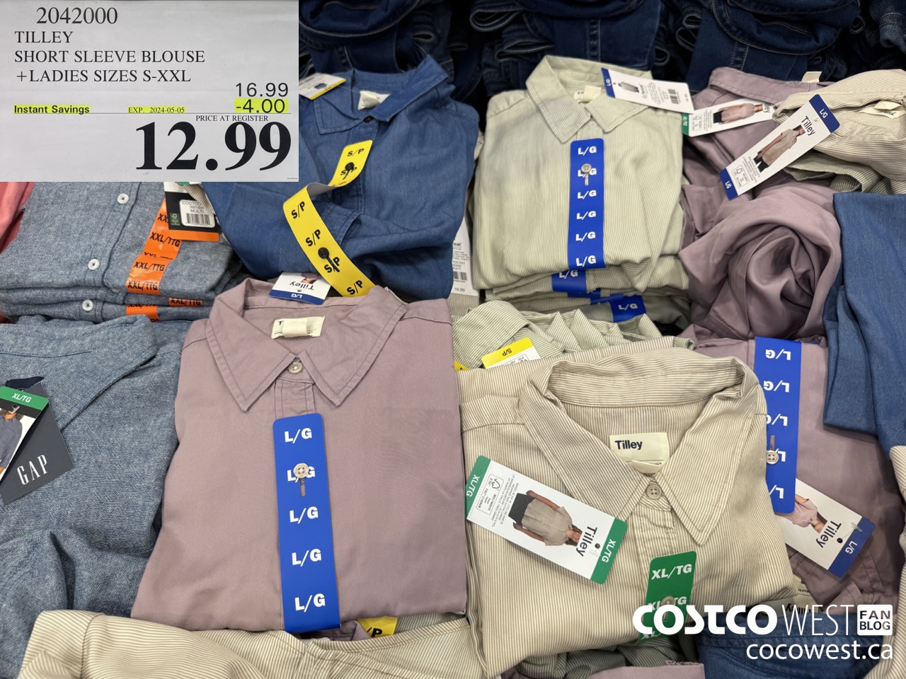 2042000 TILLEY SHORT SLEEVE BLOUSE LADIES SIZES S-XXL ($4.00 INSTANT SAVINGS EXPIRES ON 2024-05-05) $12.99