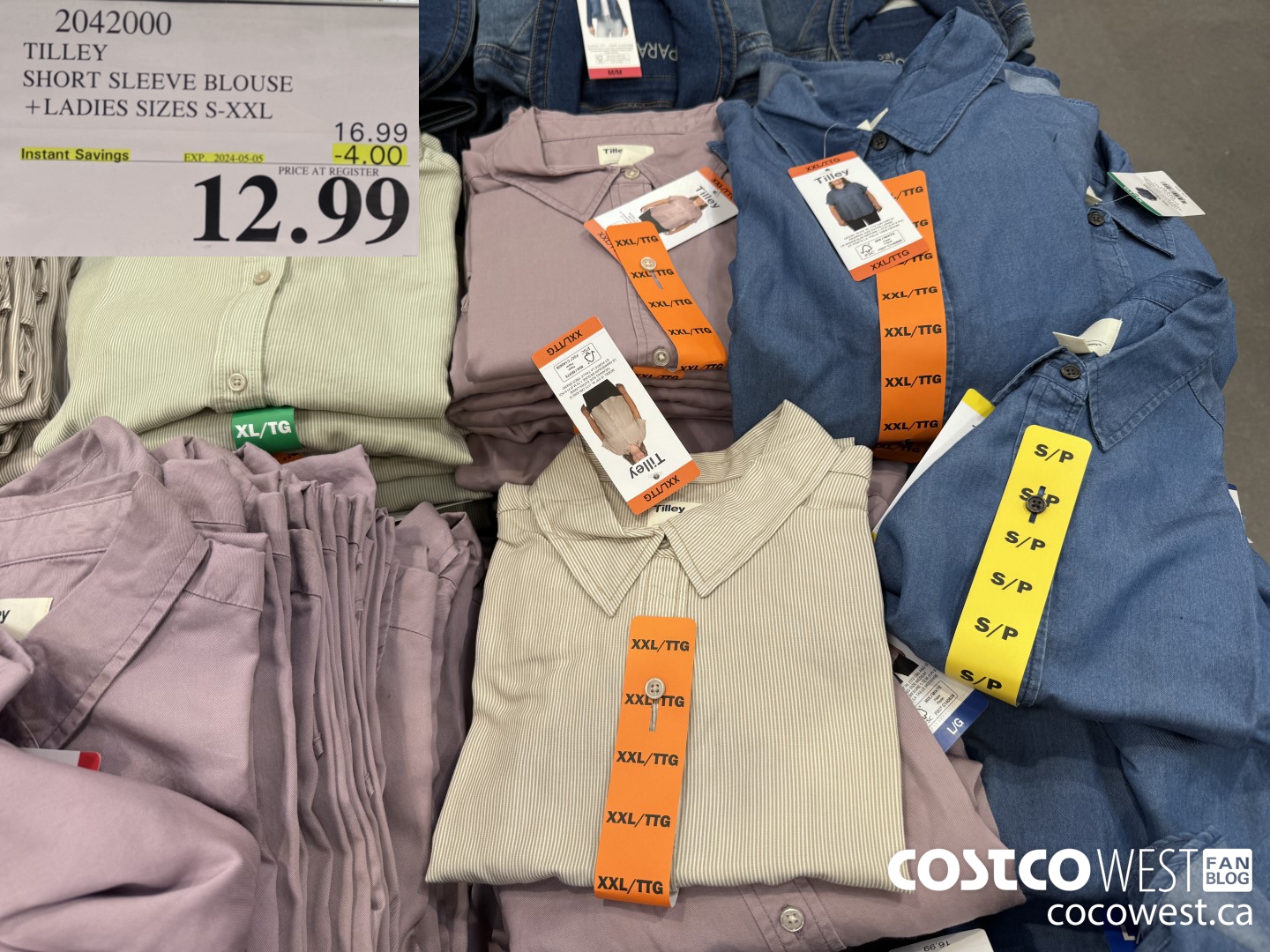 2042000 TILLEY SHORT SLEEVE BLOUSE LADIES SIZES S-XXL ($4.00 INSTANT SAVINGS EXPIRES ON 2024-05-05) $12.99