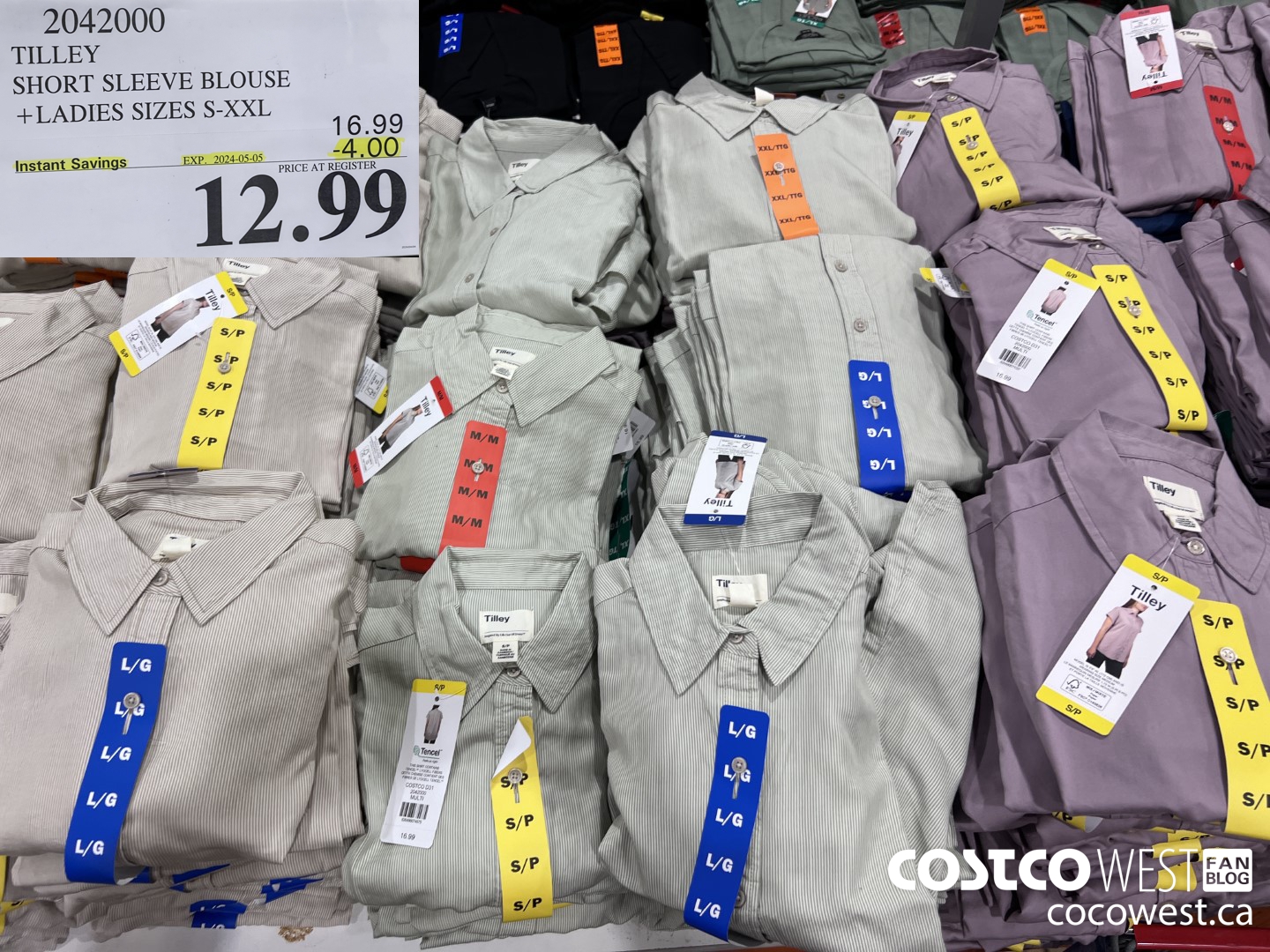 2042000 TILLEY SHORT SLEEVE BLOUSE LADIES SIZES S-XXL ($4.00 INSTANT SAVINGS EXPIRES ON 2024-05-05) $12.99