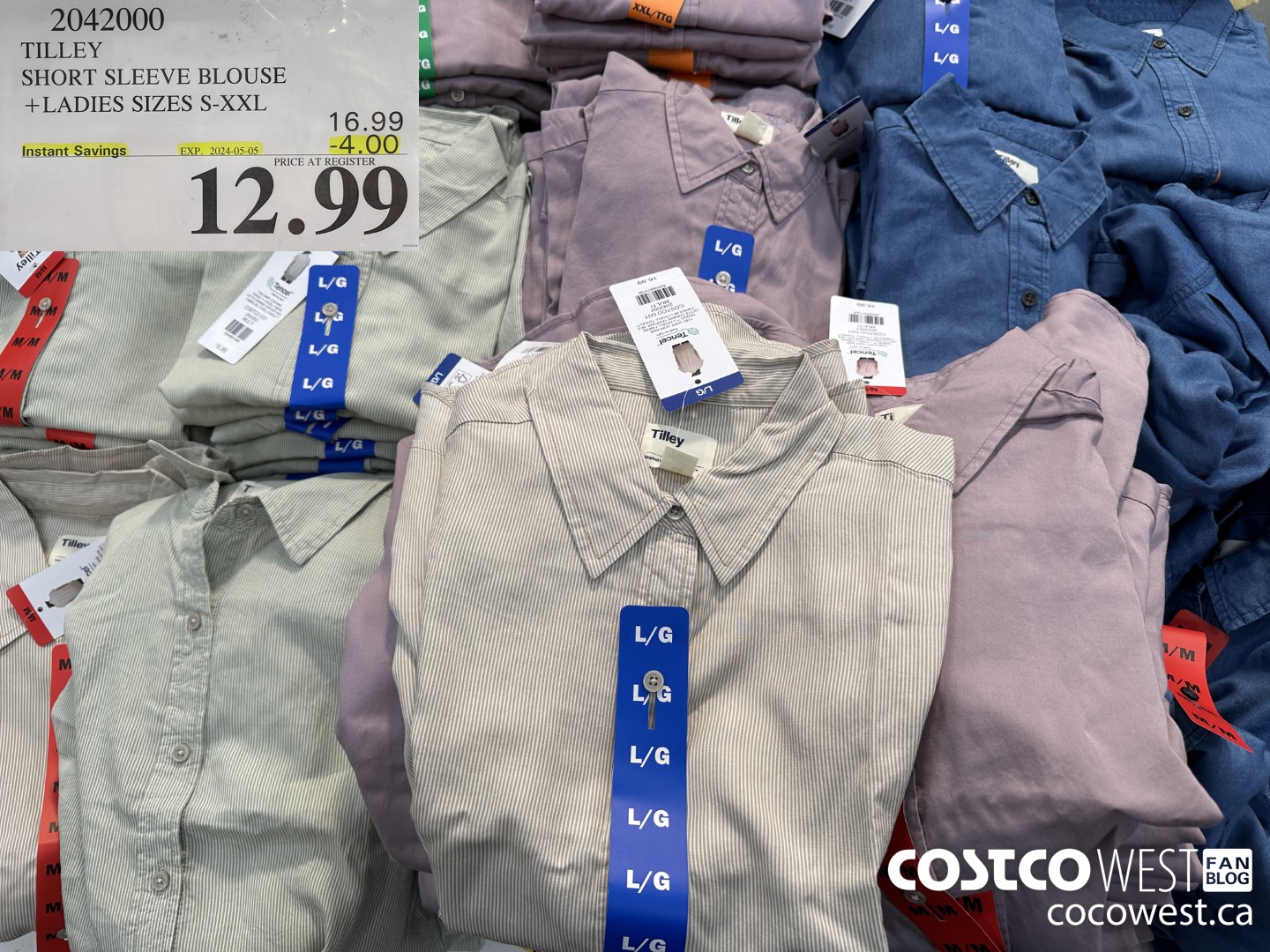 2042000 TILLEY SHORT SLEEVE BLOUSE LADIES SIZES S-XXL ($4.00 INSTANT SAVINGS EXPIRES ON 2024-05-05) $12.99