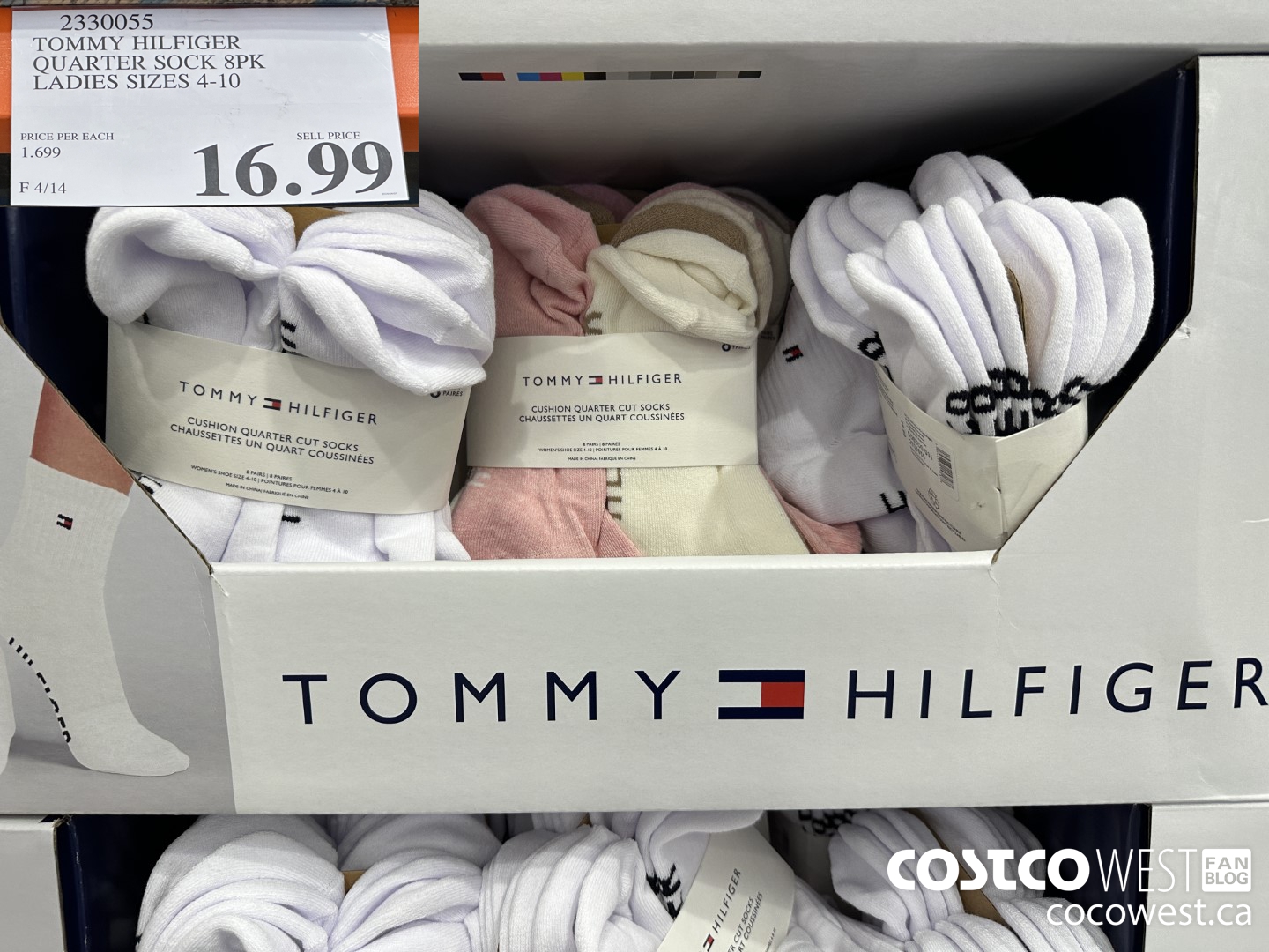 2330055 TOMMY HILFIGER QUARTER SOCK 8PK LADIES SIZES 4-10 $16.99