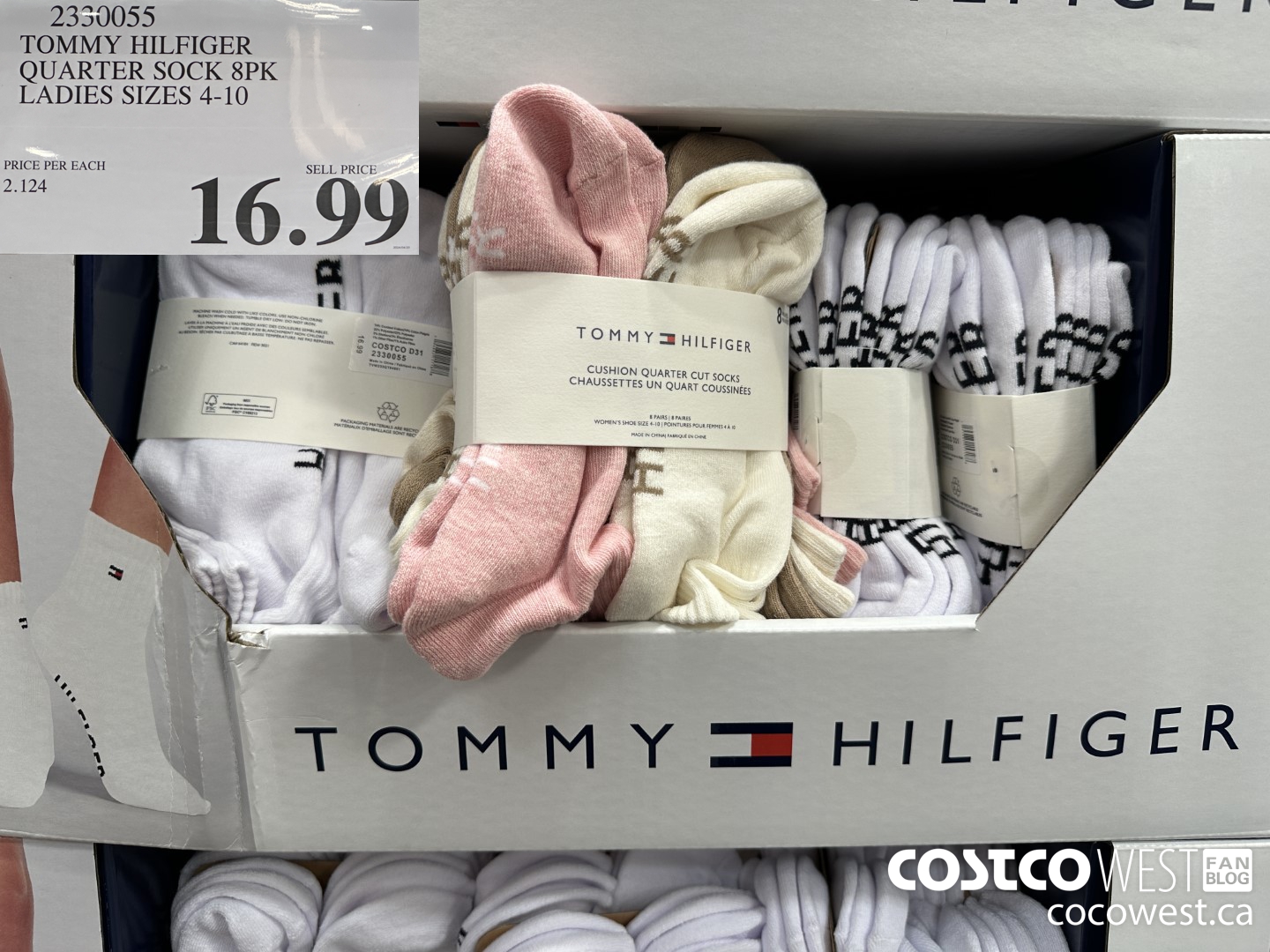2330055 TOMMY HILFIGER QUARTER SOCK 8PK LADIES SIZES 4-10 $16.99