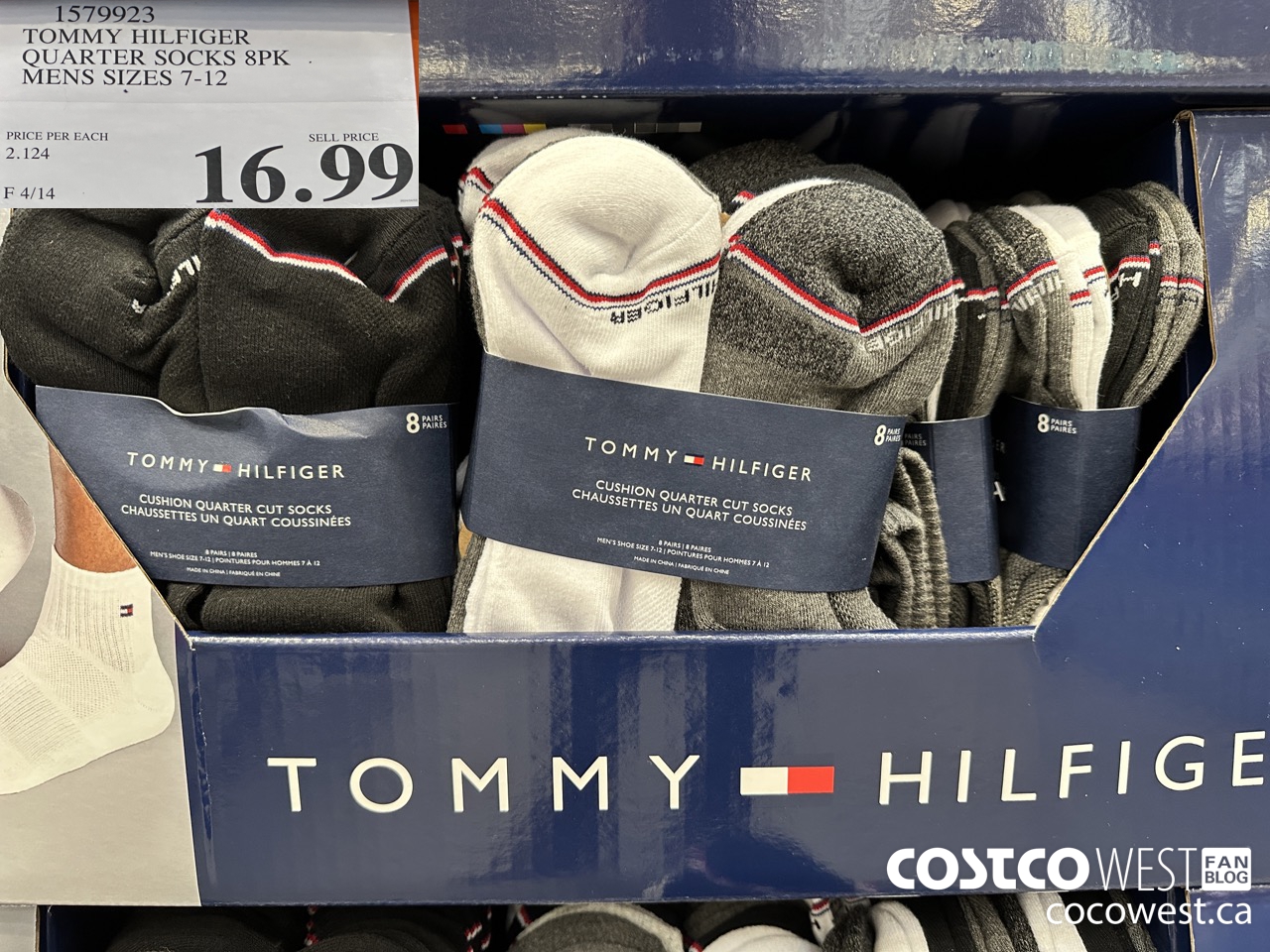 1579923 TOMMY HILFIGER QUARTER SOCK 8PK MENS SIZES 7-12 $16.99