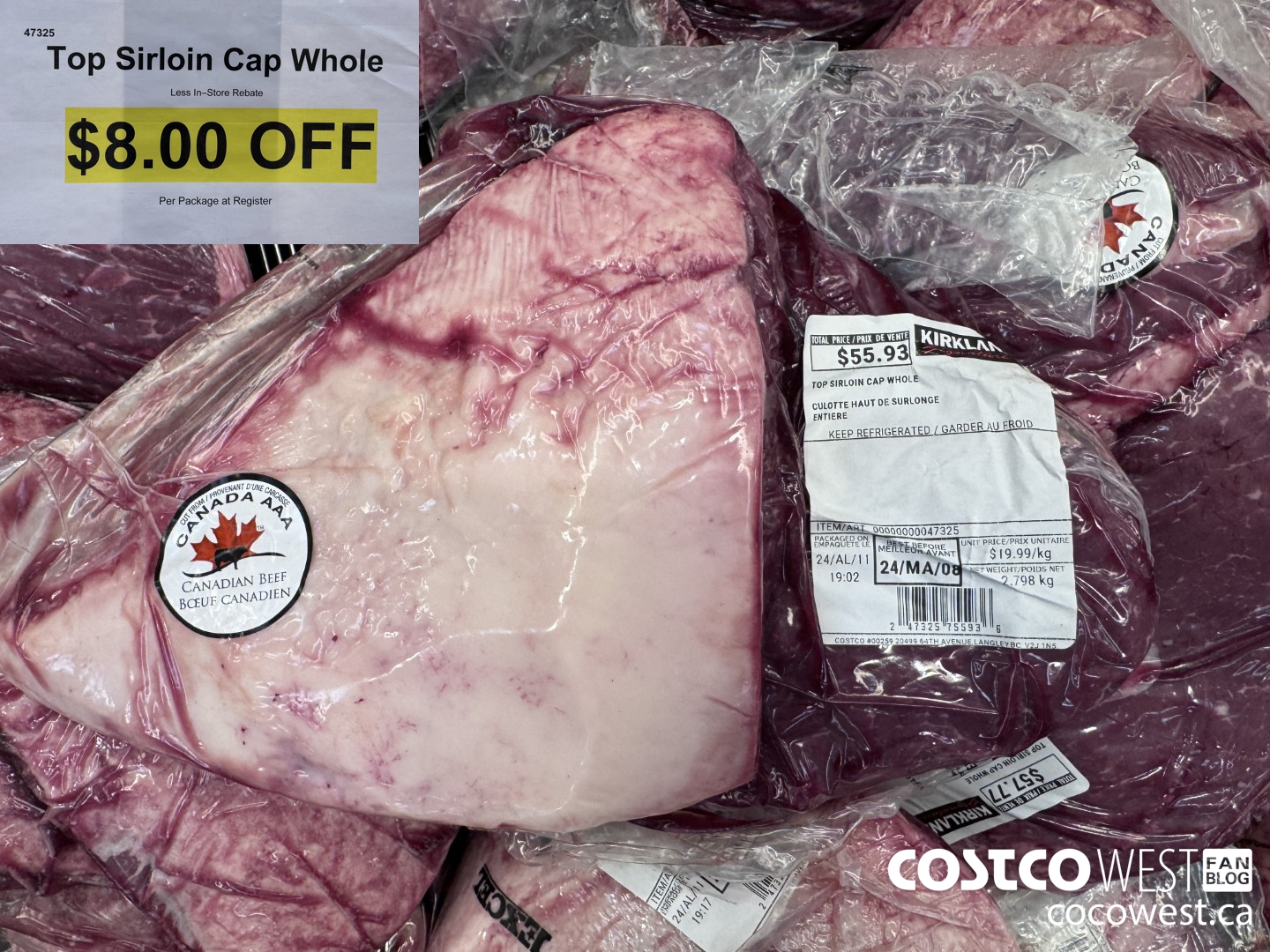 47325 TOP SIRLOIN CAP WHOLE ($8.00 INSTANT SAVINGS)