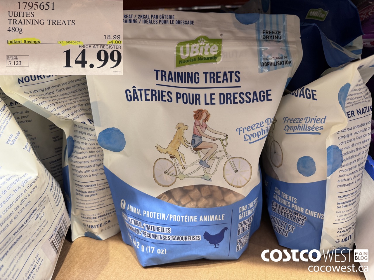 1795651 UBITES TRAINING TREATS 480G ($4.00 INSTANT SAVINGS EXPIRES ON 2024-04-07) $14.99