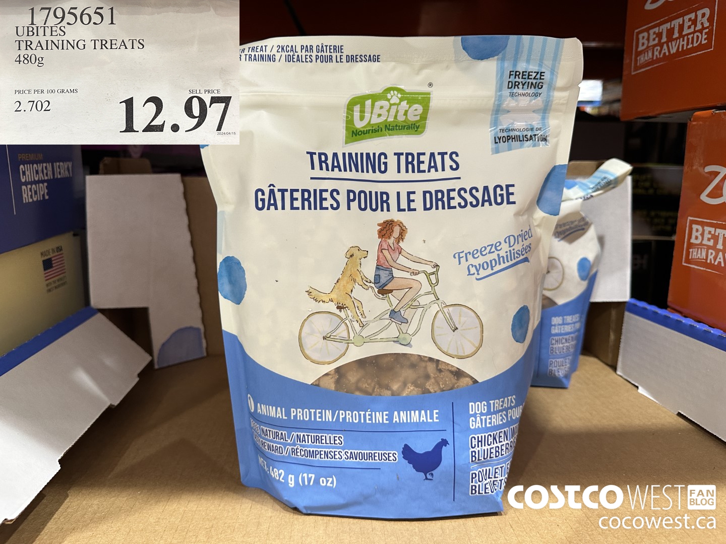 1795651 UBITES TRAINING TREATS 480G $12.97