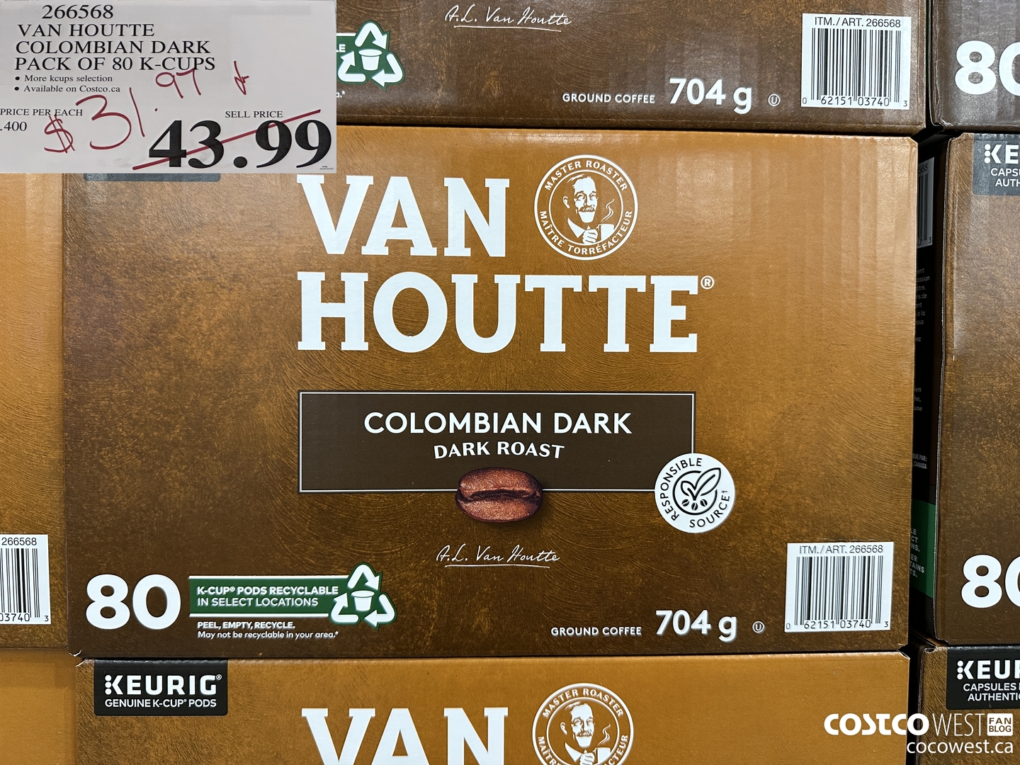 266568 VAN HOUTTE COLOMBIAN DARK PACK OF 80 K-CUPS $31.97