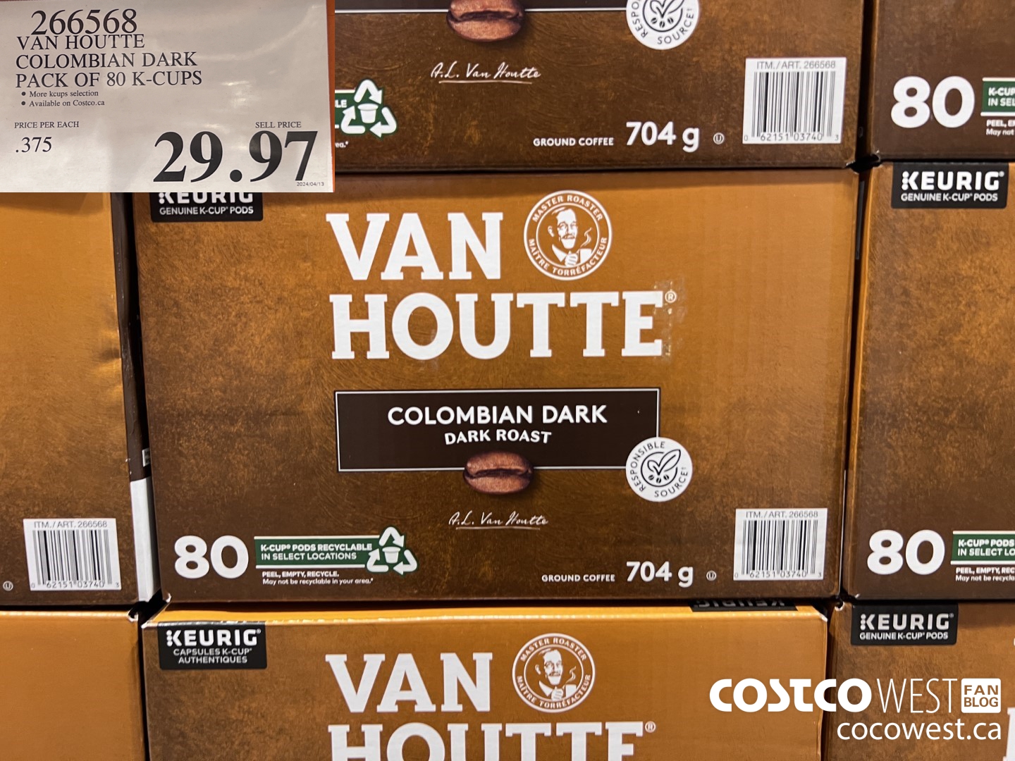 266568 VAN HOUTTE COLOMBIAN DARK PACK OF 80 K-CUPS $29.97