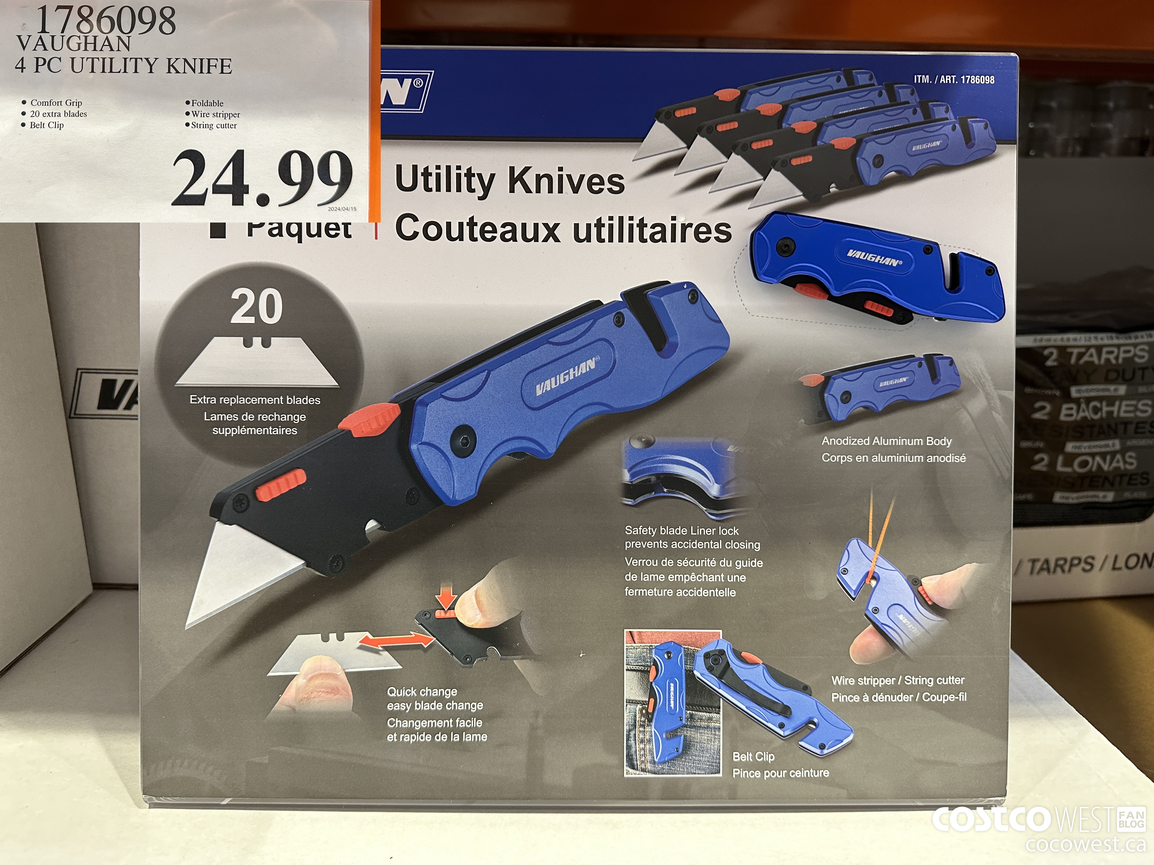1786098 VAUGHAN 4 PC UTILITY KNIFE $24.99