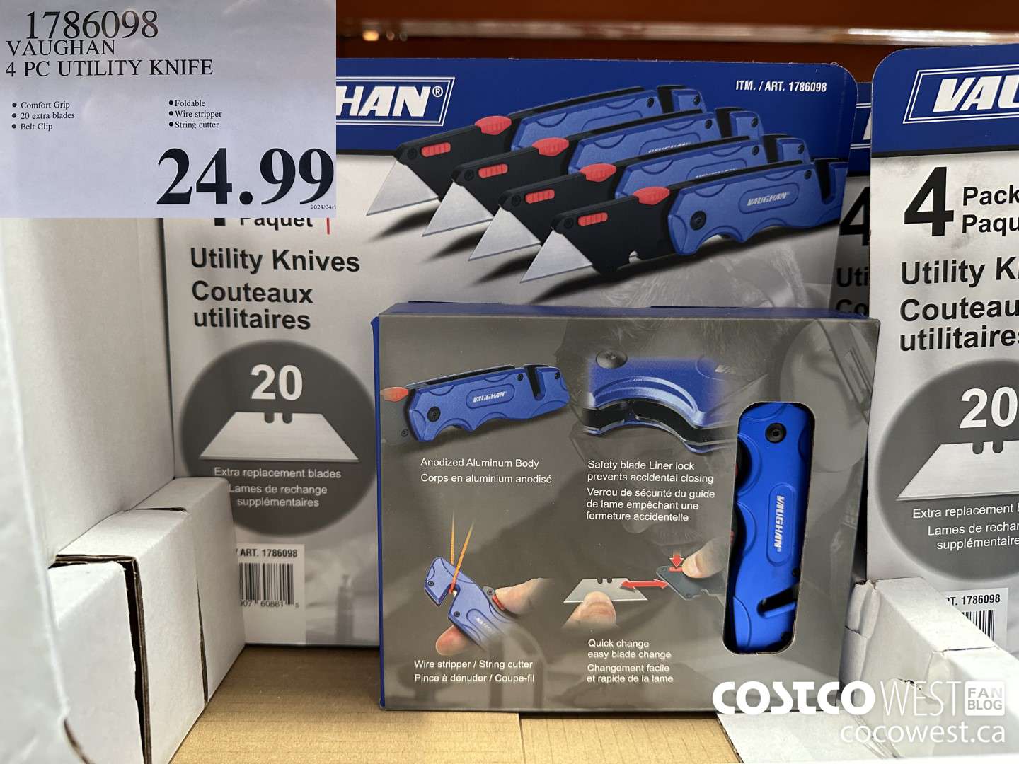 1786098 VAUGHAN 4 PC UTILITY KNIFE $24.99