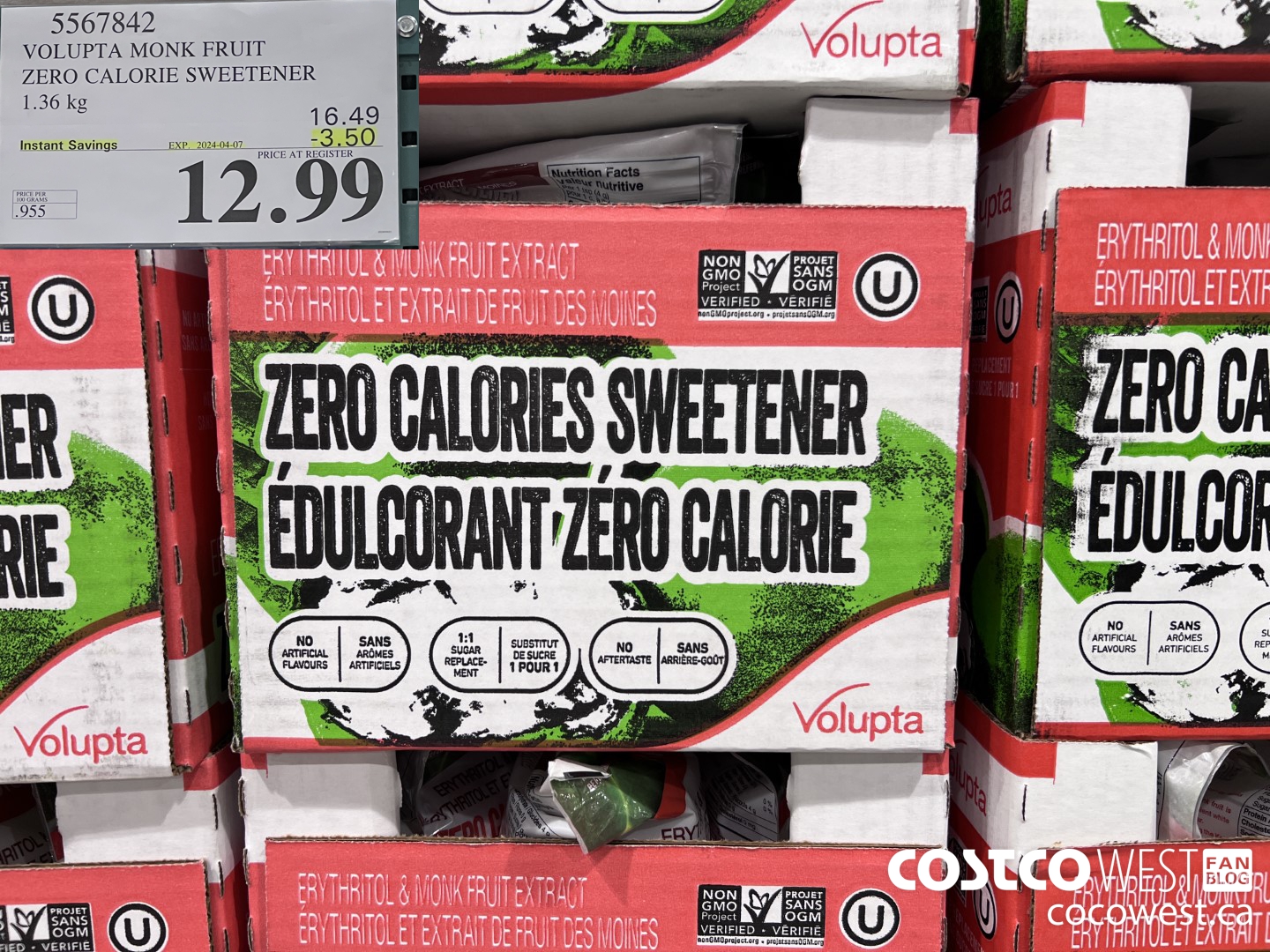 5567842 VOLUPTA MONK FRUIT ZERO CALORIE SWEETENER 1.36KG ($3.50 INSTANT SAVINGS EXPIRES ON 2024-04-07) $12.99