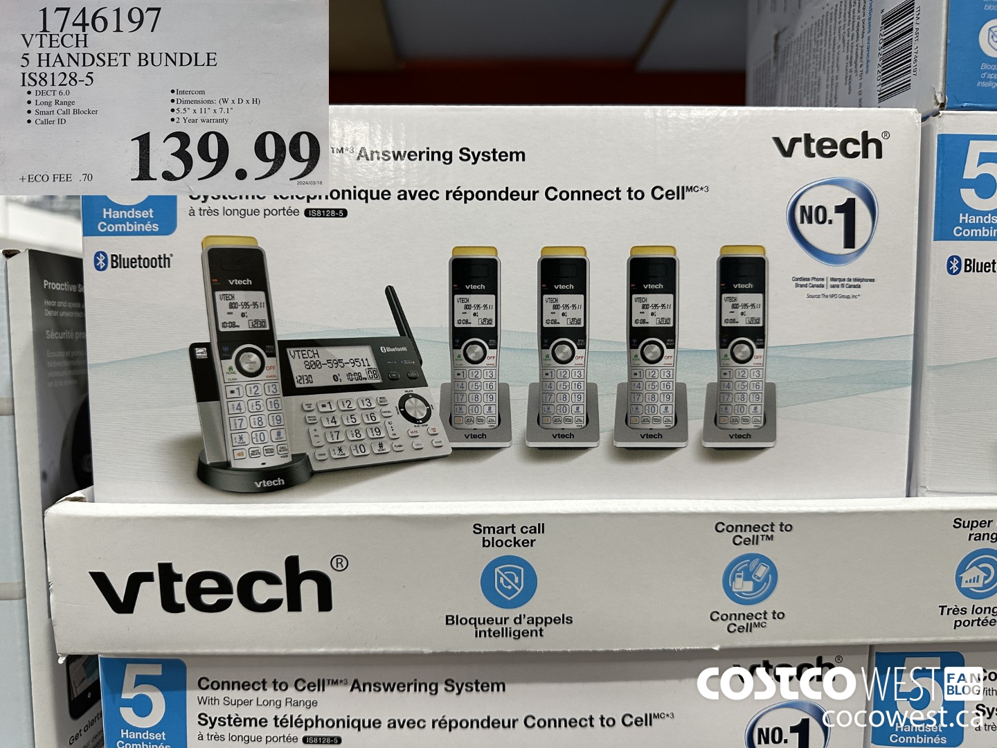 1746197 VTECH 5 HANDSET BUNDLE IS8128-5 $139.99