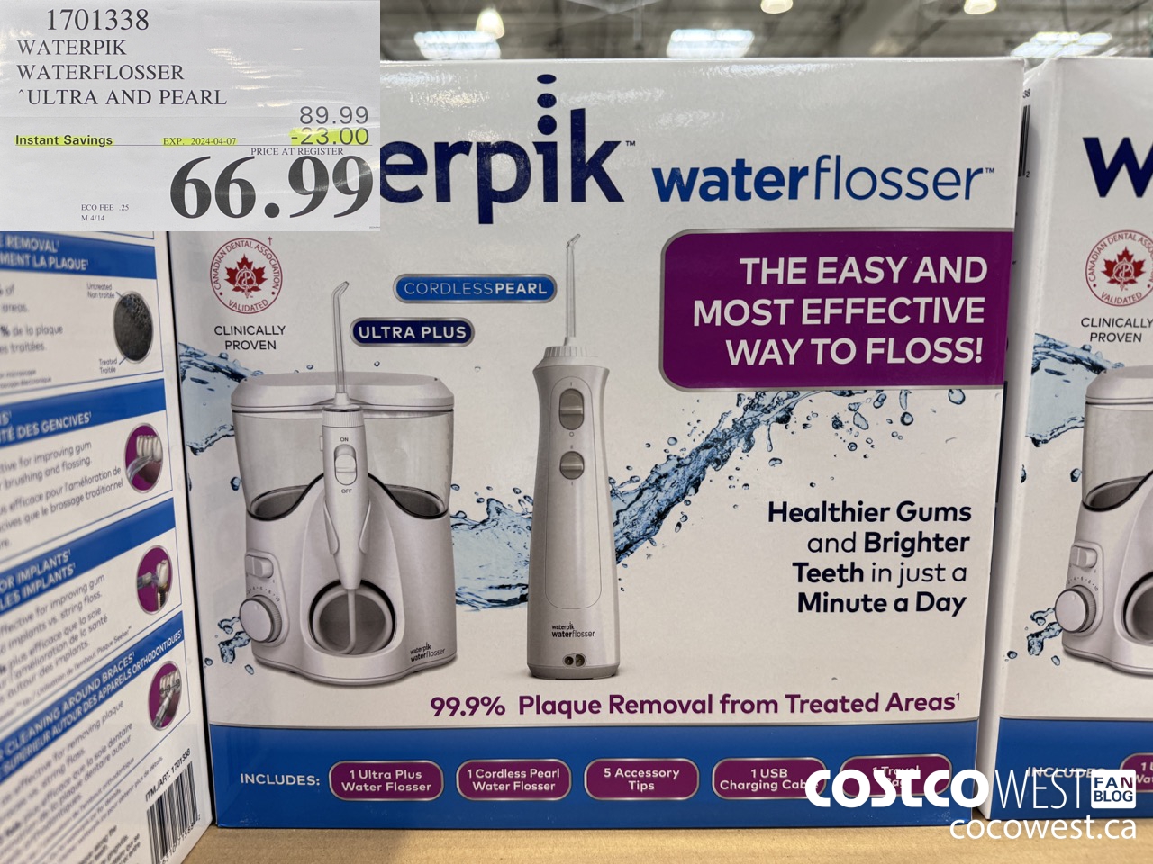1701338 WATERPIK WATERFLOSSER ULTRA AND PEARL ($23.00 INSTANT SAVINGS EXPIRES ON 2024-04-07) $66.99