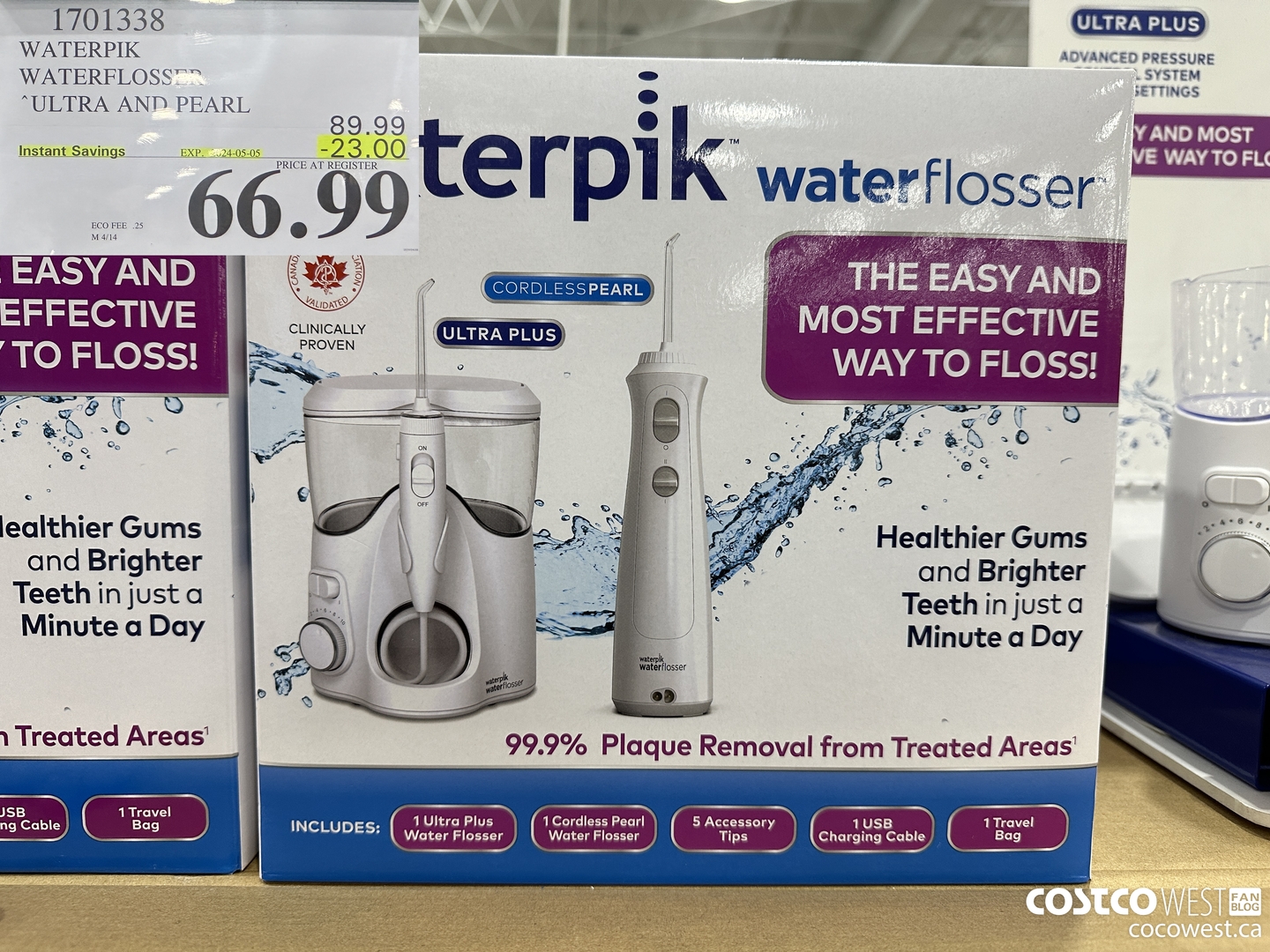 1701338 WATERPIK WATERFLOSSER ULTRA AND PEARL ($23.00 INSTANT SAVINGS EXPIRES ON 2024-05-05) $66.99