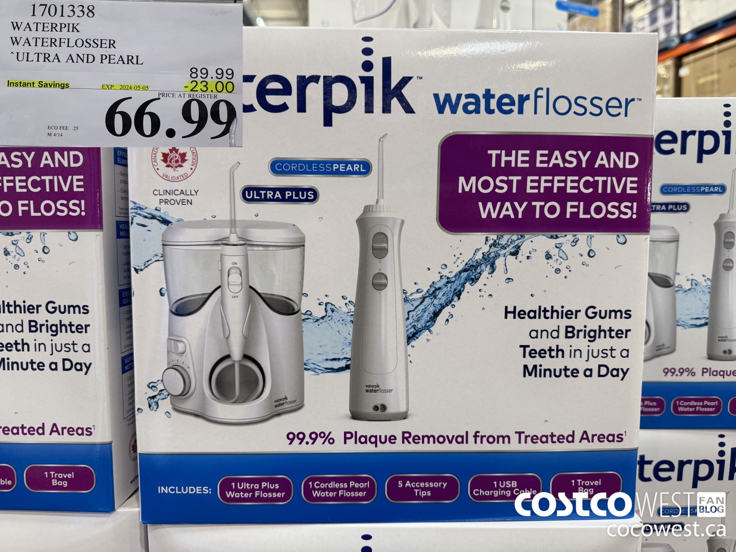 1701338 WATERPIK WATERFLOSSER ULTRA AND PEARL ($23.00 INSTANT SAVINGS EXPIRES ON 2024-05-05) $66.99