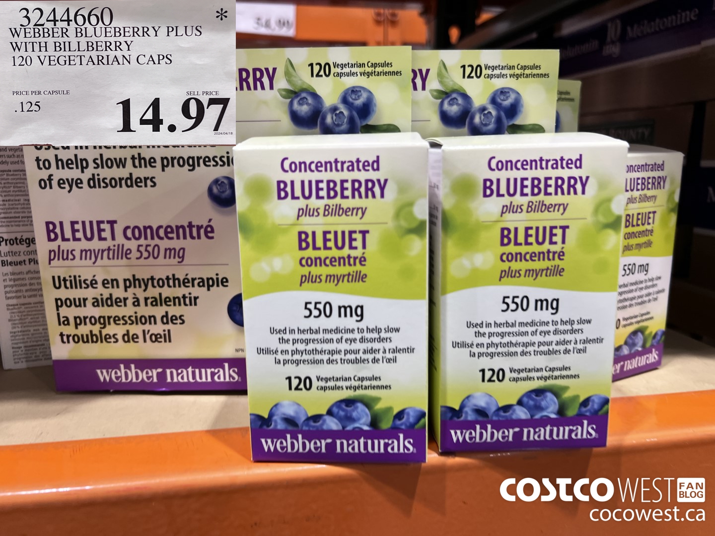 3244660 WEBBER BLUEBERRY PLUS WITH BILLBERRY 120 VEGETARIAN CAPS $14.97