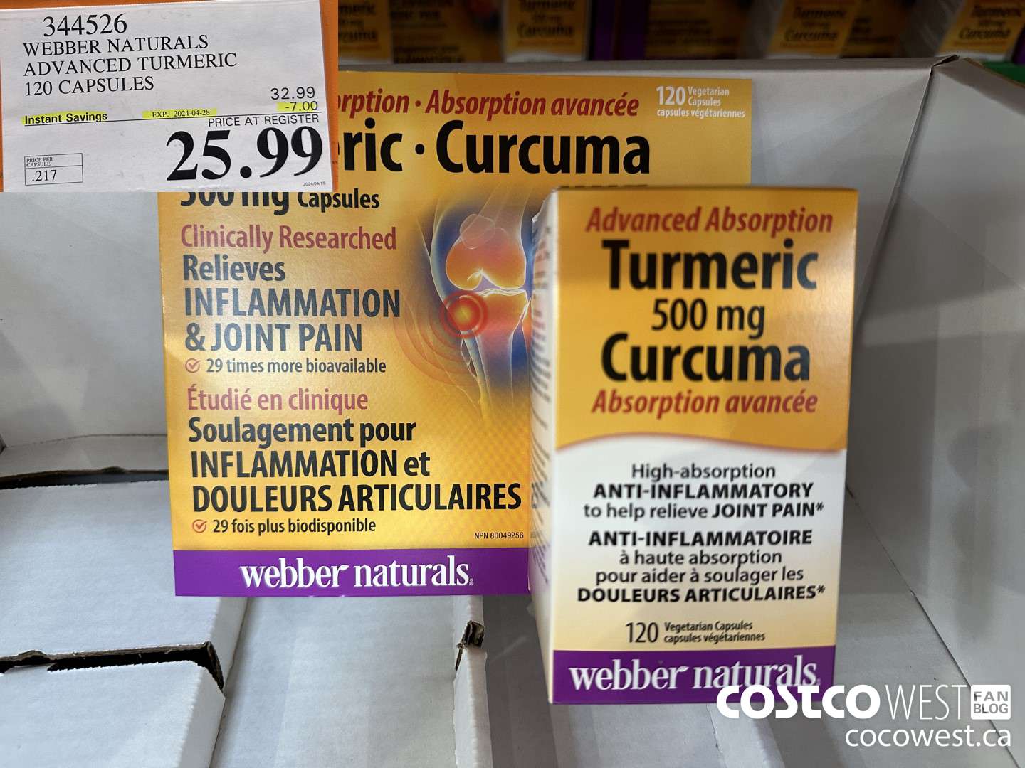 344526 WEBBER NATURALS ADVANCED TURMERIC 120 CAPSULES ($7.00 INSTANT SAVINGS EXPIRES ON 2024-04-28) $25.99