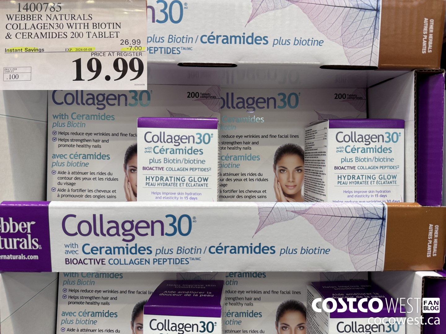 1400785 WEBBER NATURALS COLLAGEN30 WITH BIOTIN & CERAMIDES 200 TABLET ($7.00 INSTANT SAVINGS EXPIRES ON 2024-05-05) $19.99