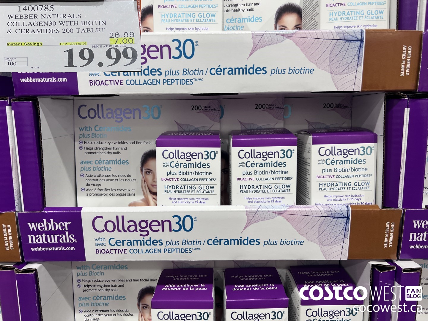 1400785 WEBBER NATURALS COLLAGEN30 WITH BIOTIN & CERAMIDES 200 TABLET ($7.00 INSTANT SAVINGS EXPIRES ON 2024-05-05) $19.99