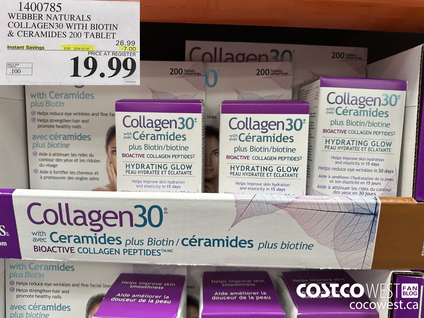 1400785 WEBBER NATURALS COLLAGEN30 WITH BIOTIN & CERAMIDES 200 TABLET ($7.00 INSTANT SAVINGS EXPIRES ON 2024-05-05) $19.99