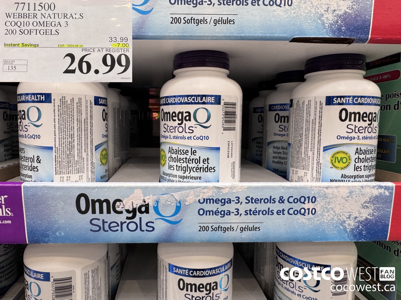 7711500 WEBBER NATURALS COQ10 OMEGA 3 200 SOFTGELS ($7.00 INSTANT SAVINGS EXPIRES ON 2024-04-14) $26.99